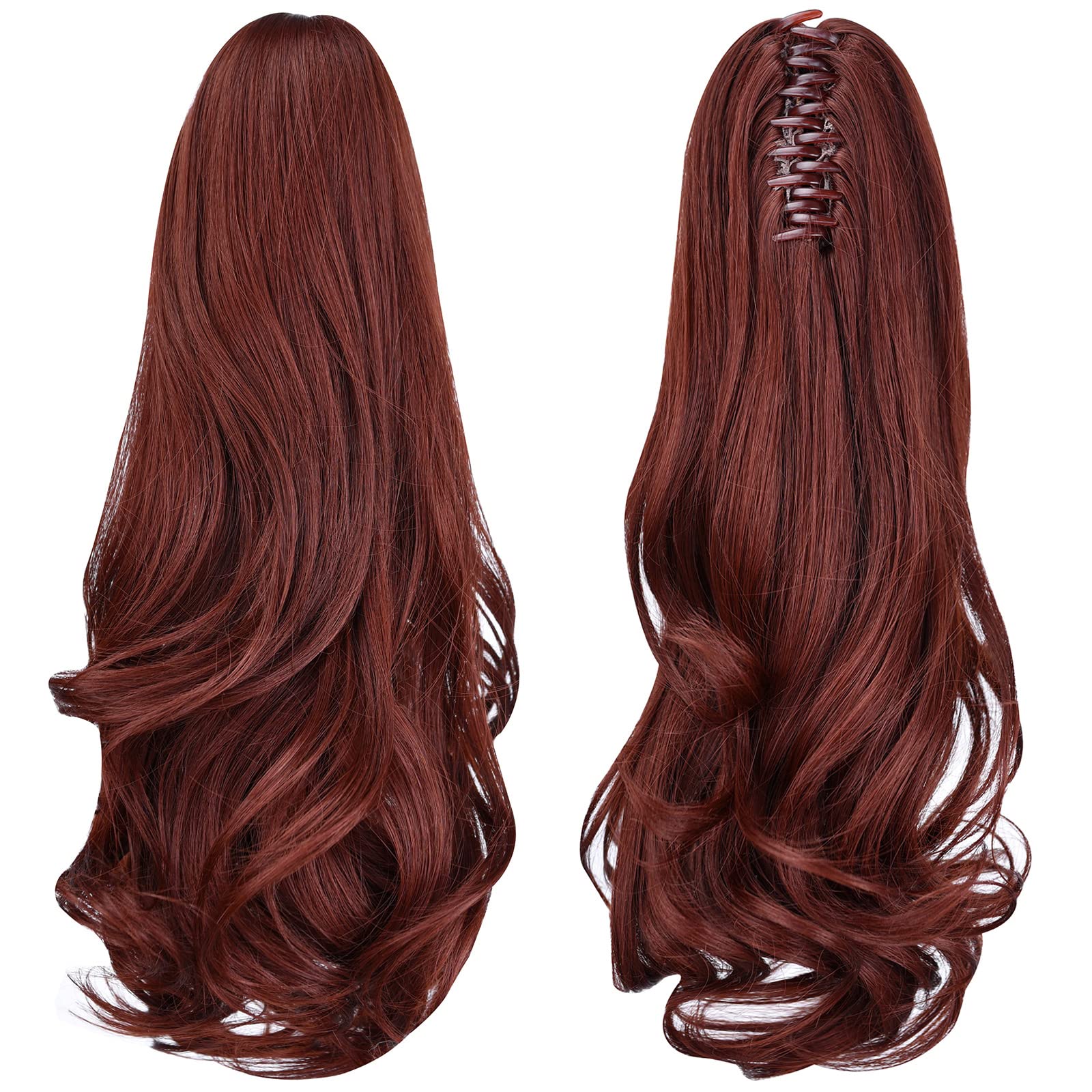 Natural Straight Ponytail Hair Extension with Claw Clip - Seamless Blonde Brown Black Hairpiece for Women - Perfect for Parties, Weddings & Everyday Styling