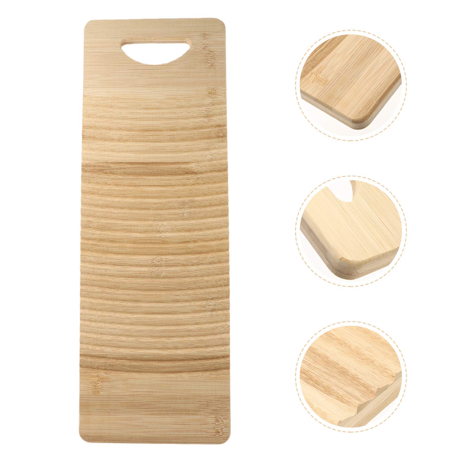 **Cabilock Bamboo Washboard - Anti-Slip Laundry Cleaning Board for Hand Washing Clothes (50x17cm) - Perfect for Delicates, Travel & Eco-Friendly Home Use**