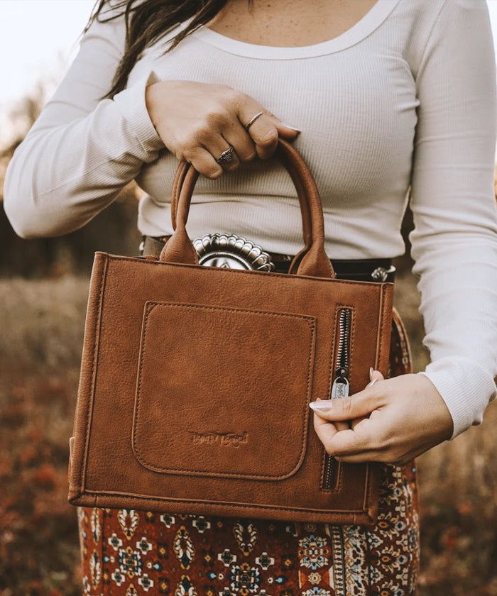 Trinity Ranch Embossed Floral Concealed Carry Tote Bag for Women - Stylish CCW Purse with Hidden Gun Pocket - Perfect for Everyday Carry, Travel & Personal Protection