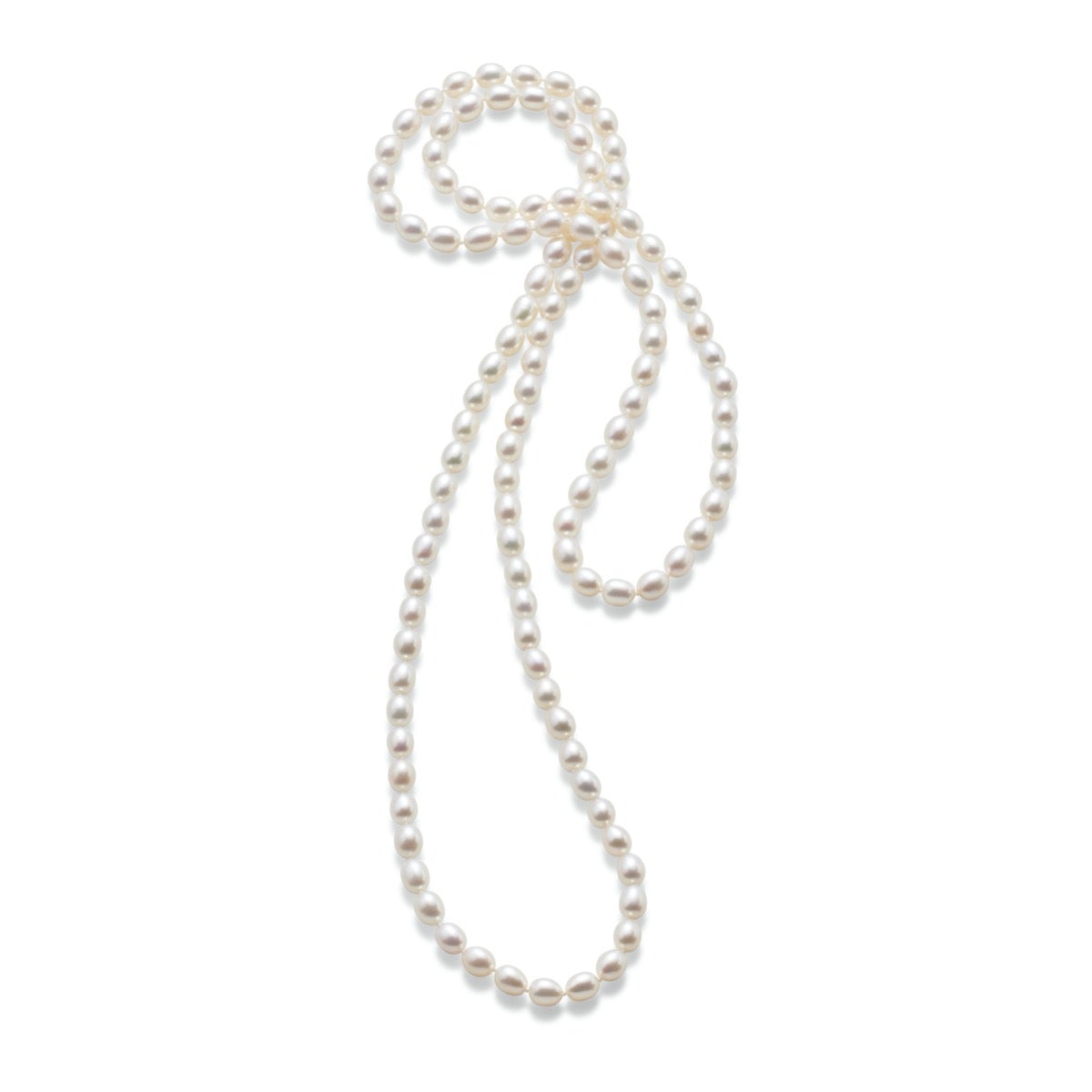 6mm Oval Baroque Pearl Rope Necklace - Elegant Freshwater Cultured Pearls Jewelry for Women, Perfect for Weddings, Parties & Special Occasions