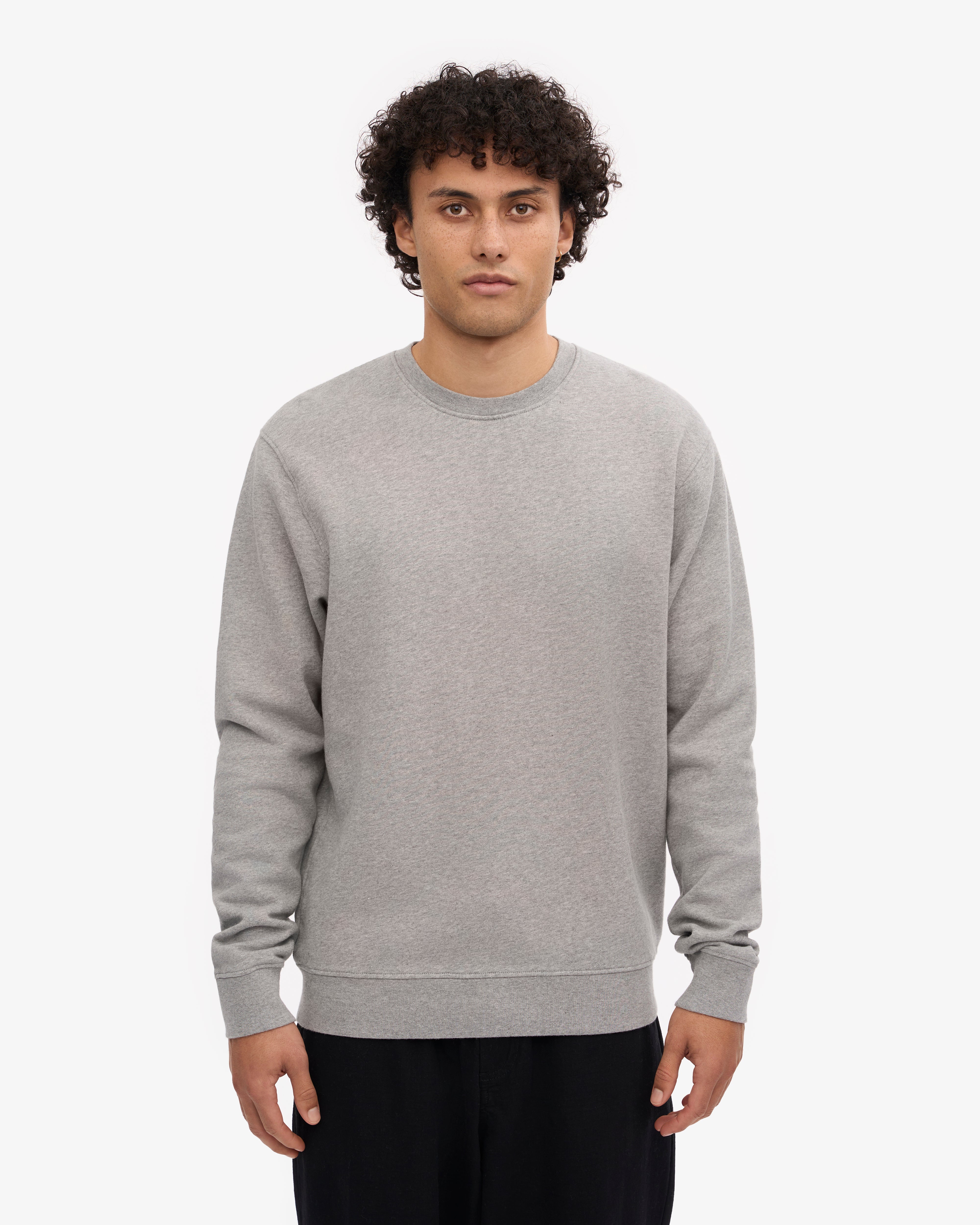 Classic Organic Cotton Crew Neck T-Shirt for Men - Heather Grey - Soft, Breathable & Eco-Friendly - Perfect for Casual Wear, Layering & Everyday Comfort