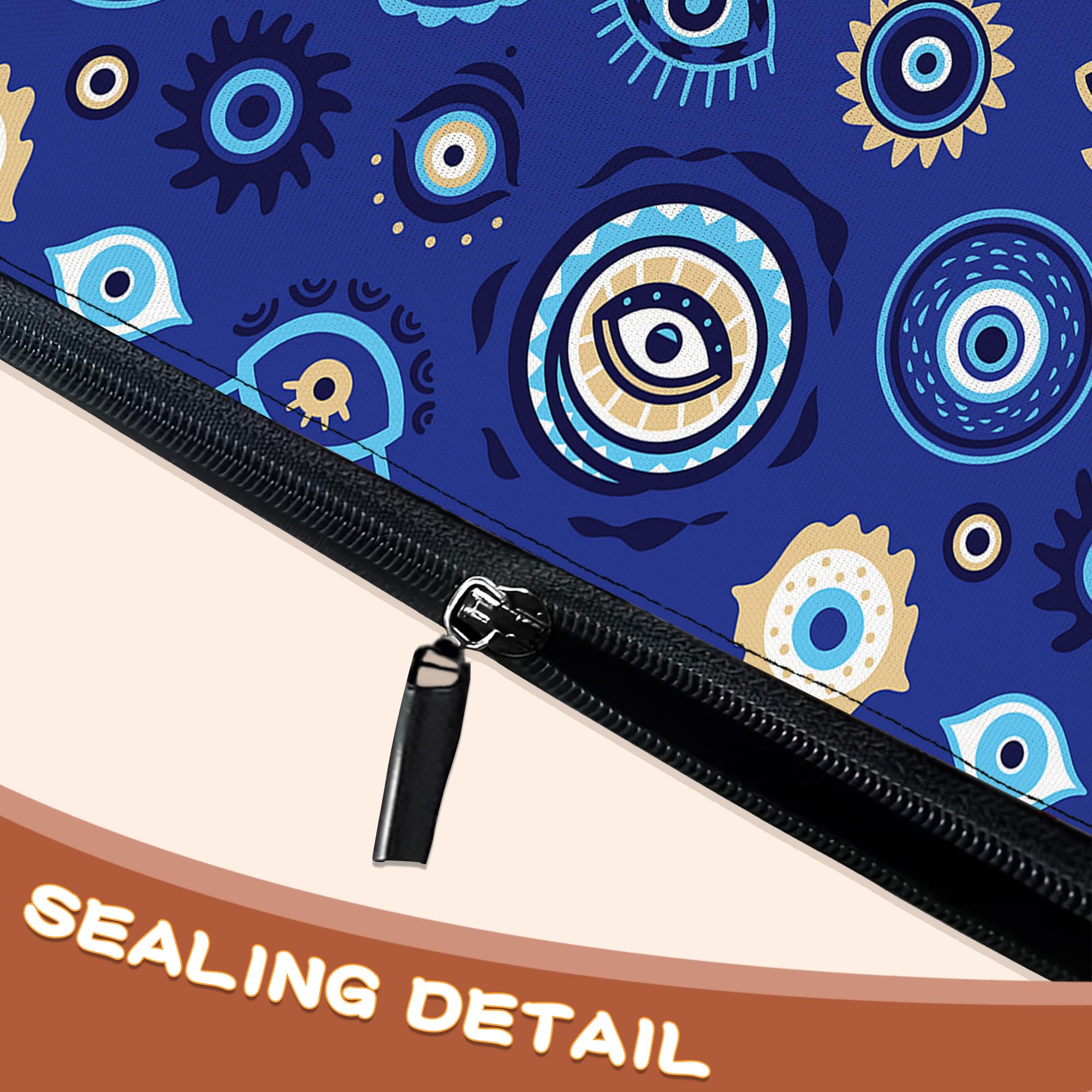 Stylish Evil Eye Makeup Bag for Women & Girls - Waterproof Travel Cosmetic Organizer with Zipper Pouch | Perfect for Gym, Vacation & Daily Use