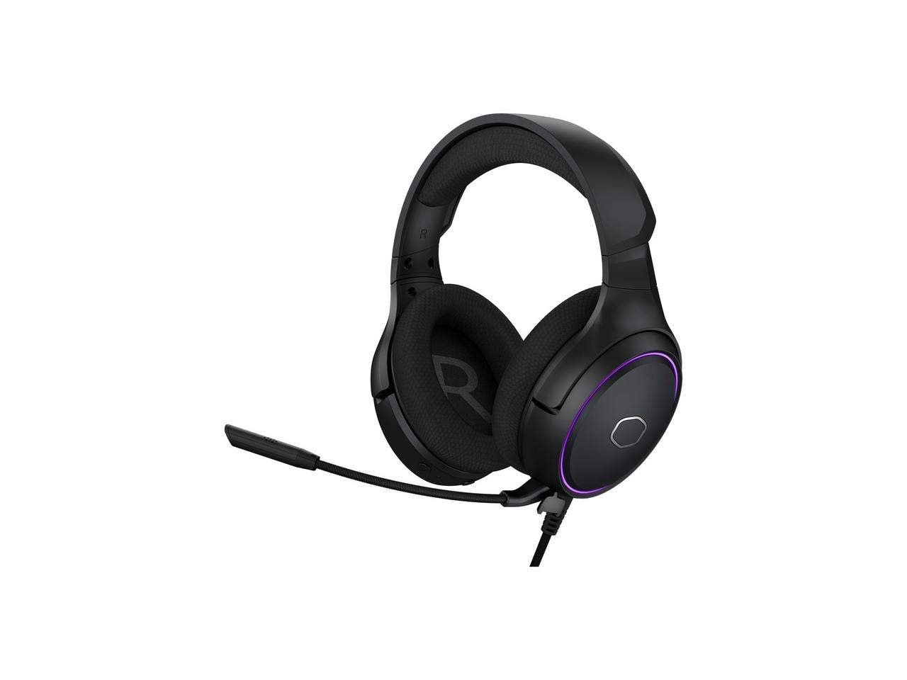 Cooler Master MH650 RGB Gaming Headset with Virtual 7.1 Surround Sound - 50mm Neodymium Drivers, Noise-Canceling Boom Mic - Compatible with PC, PS4, Xbox, Switch - USB Type A - Perfect for FPS, MOBA & Streaming - Black