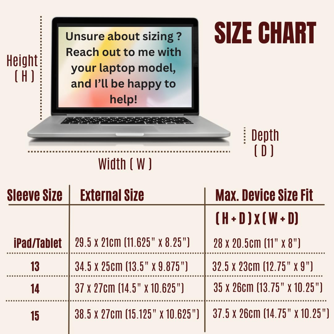 Premium Leather Laptop Sleeve for MacBook Pro/Air 13 inch (12-13.6