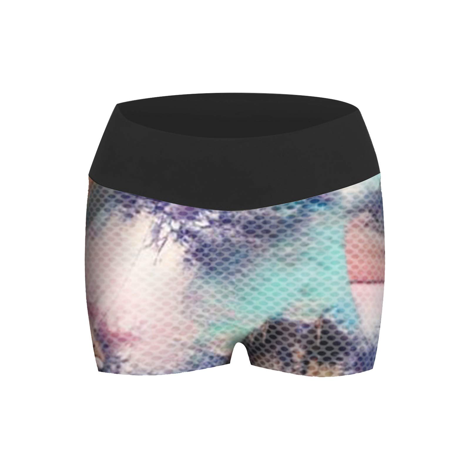 Women's High Waist Yoga Shorts - Breathable Running & Fitness Shorts with Fun Prints for Gym, Workout & Yoga - Crazy Yoga Shorts 6 Pack