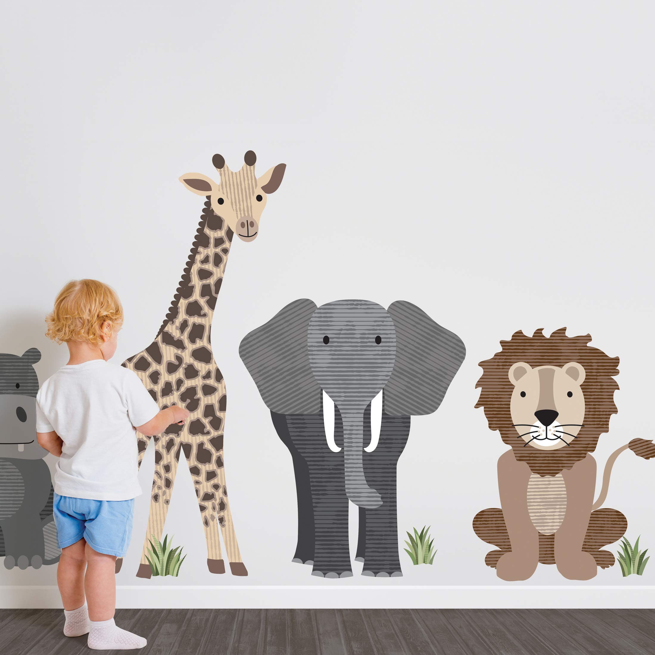 Large Safari Animal Wall Decals - Jungle Themed Nursery Wall Stickers for Kids Room Decor | Perfect for Baby Rooms, Playrooms & Classroom Decorations