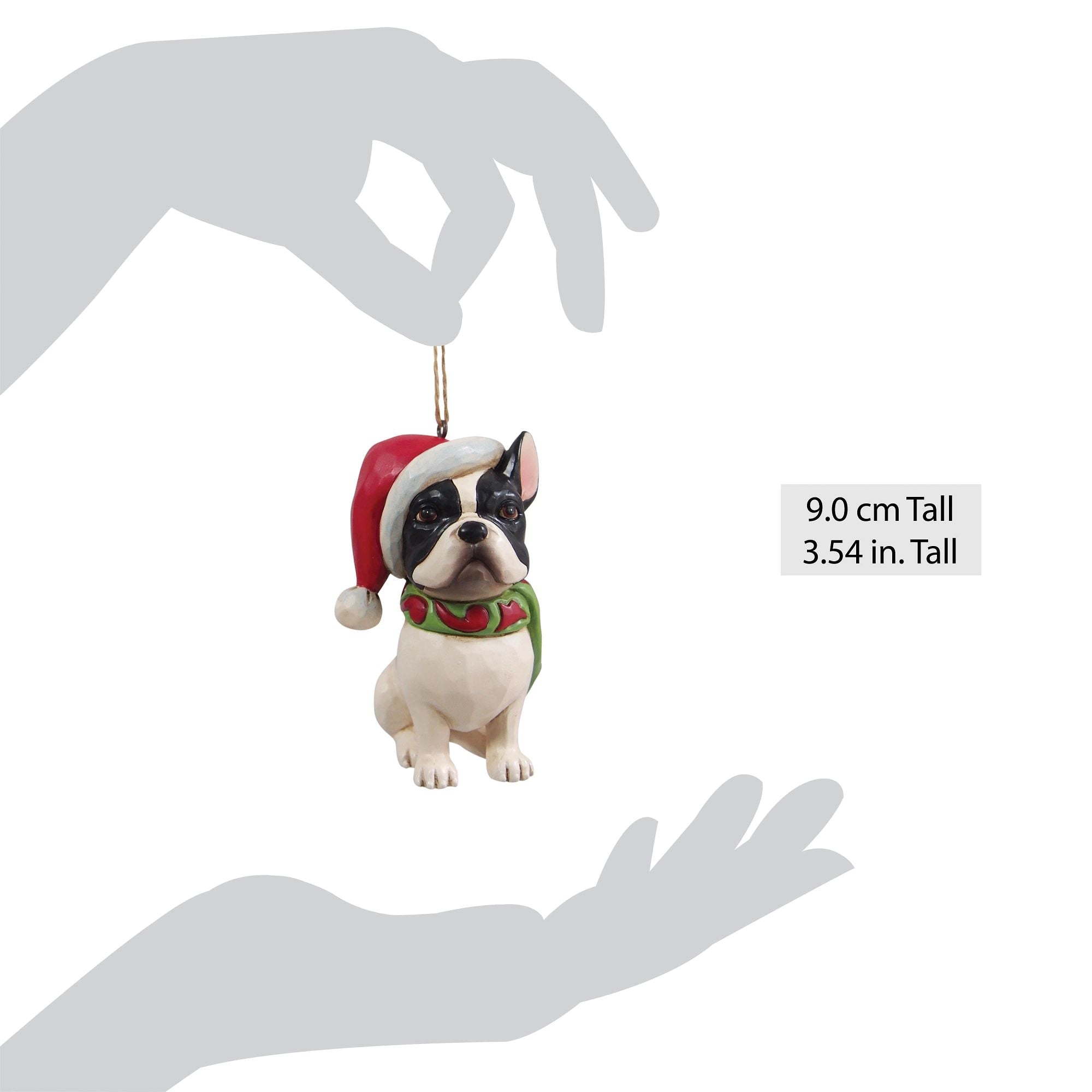 Christmas Dog Frenchie Ornament - Cute French Bulldog Holiday Decor for Tree, Gift & Home Decoration - Perfect for Xmas, Party & Festive Celebrations