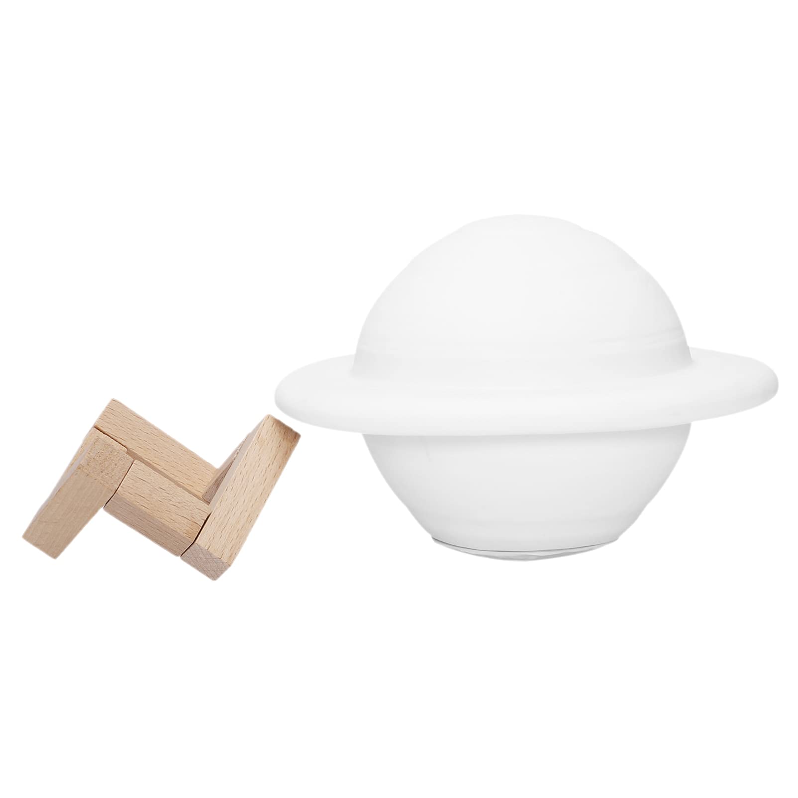 3D Printed Solar System Planet Lamp - USB Powered Night Light for Kids Room, Bedside Atmosphere Light with Wooden Base | Perfect for Nursery Decor, Space Theme Bedroom & Relaxing Ambient Lighting