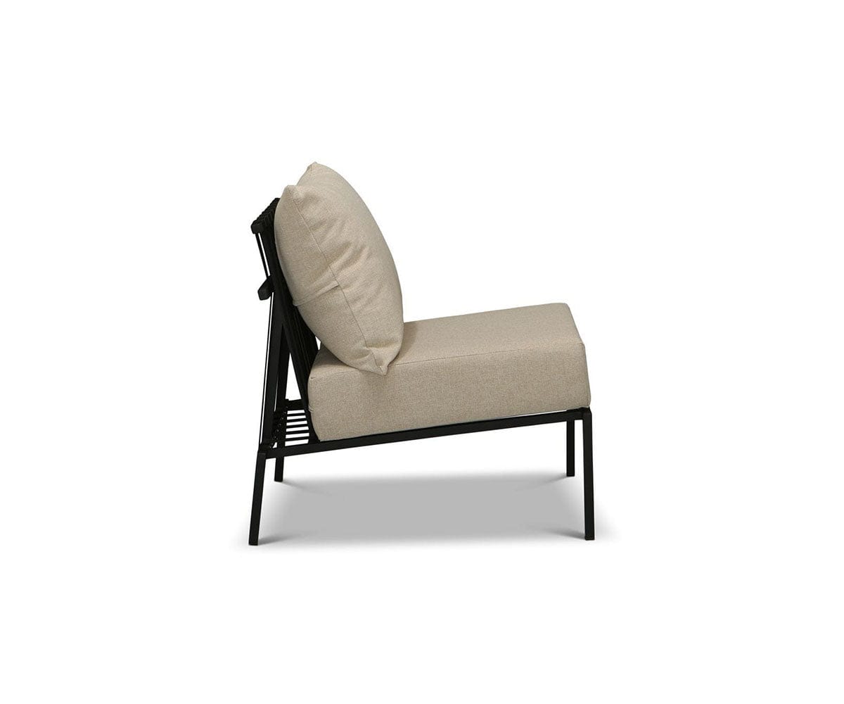 Da Costa Outdoor Armless Chair - Lightweight Beige Patio Furniture for Garden, Poolside, and Balcony Relaxation