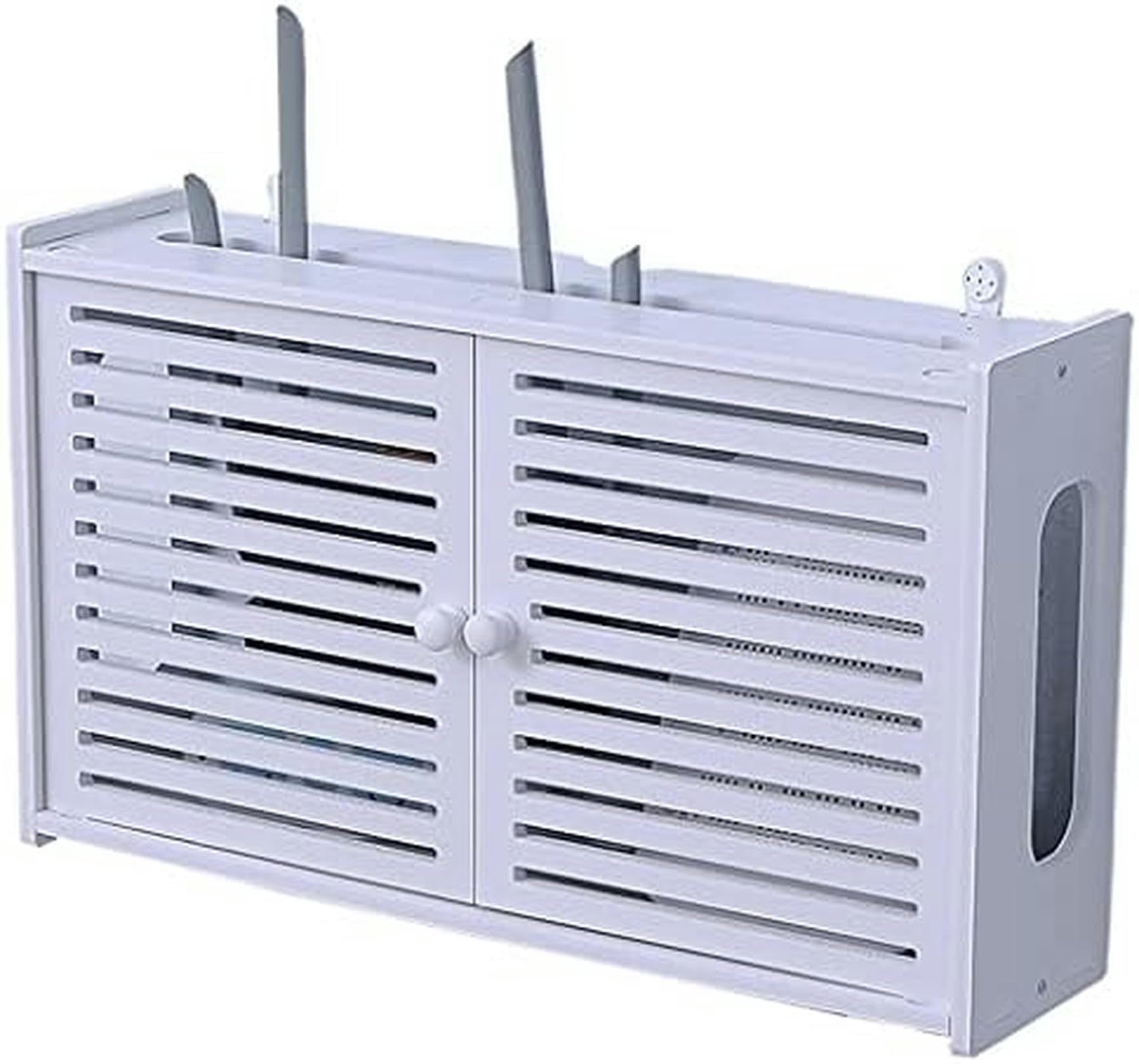 Wall Mounted WiFi Router Storage Box - Adjustable Floating Shelf for Home & Office - Organize and Hide Modem, Router, Cables - Perfect for Living Room, Bedroom, or Workspace