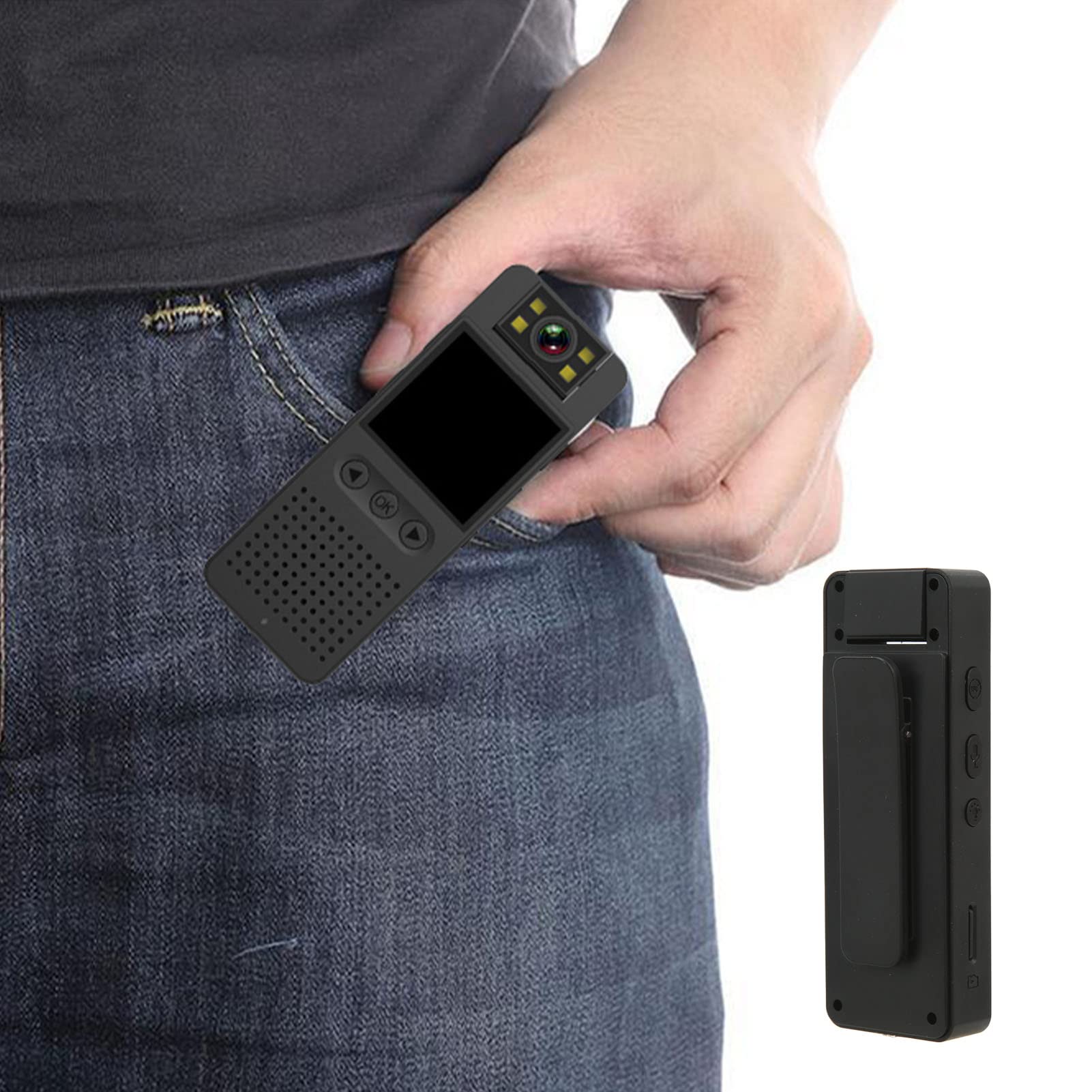 1080P HD Body Camera with 180° Rotatable Lens & OLED Screen - 32GB Wearable Camcorder with Audio Recording for Law Enforcement, Security Guards, Home & Outdoor Surveillance