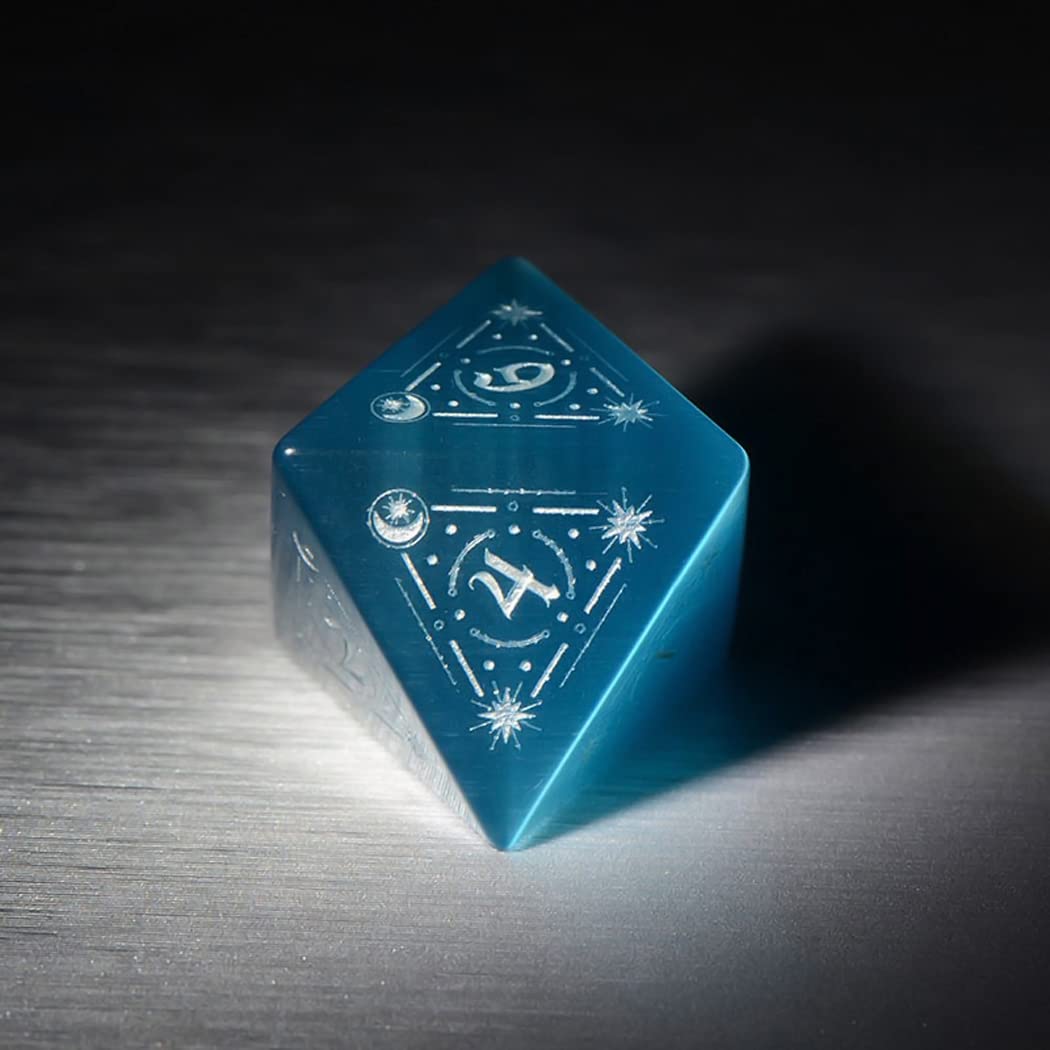 Premium Aqua Blue Opal D&D Dice Set - 7-Piece Polyhedral RPG Dice for Dungeons & Dragons, Pathfinder, TRPG Tabletop Games - Perfect for Adventurers, GMs & Fantasy Role-Playing Enthusiasts