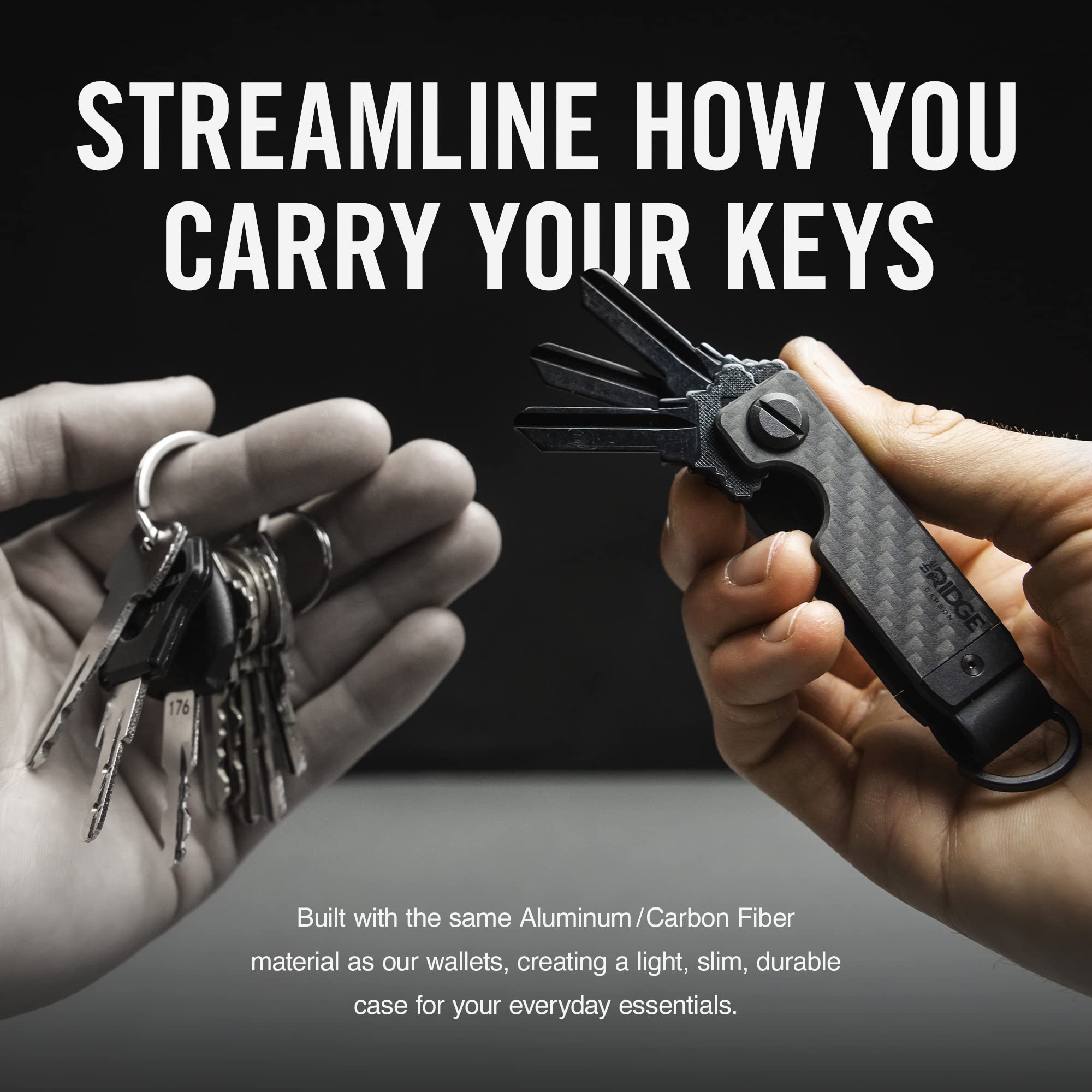 The Ridge Key Organizer - Slim Metal Key Holder for Men & Women | Minimalist Keychain with Secure Locking Mechanism (Holds 2-6 Keys) | Perfect for Home, Office, Travel & Everyday Carry (EDC)