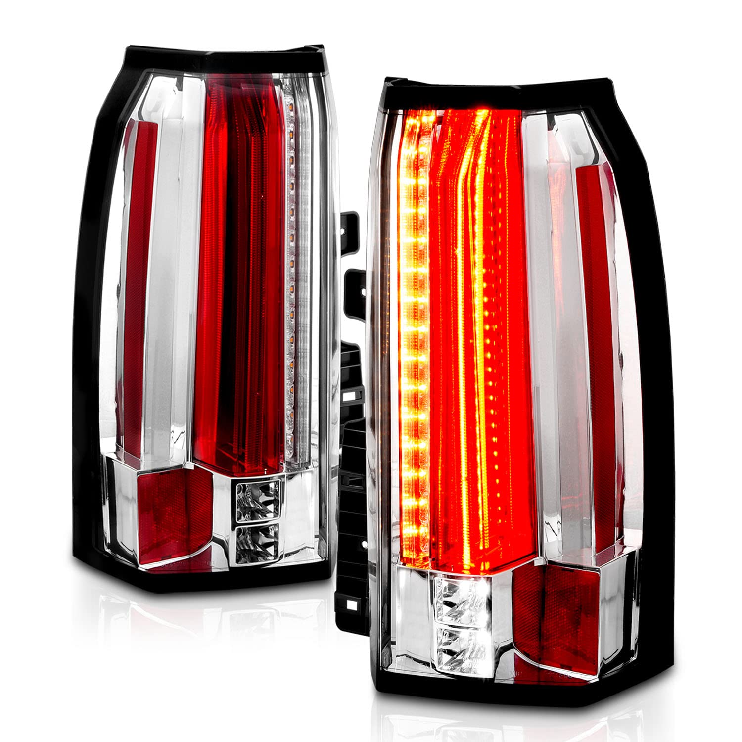 AmeriLite Chrome Intense LED Parking Light Bar - LED Brake & Reverse Tail Lights for 2015-2020 GMC Yukon & Yukon XL SUV - Enhanced Visibility & Safety for Night Driving & Off-Road Adventures