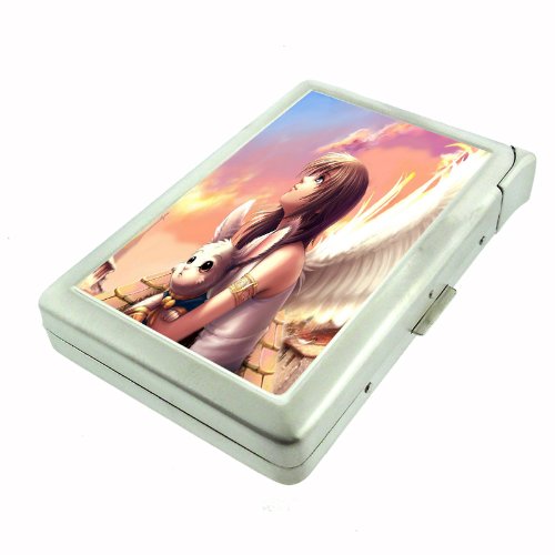 Anime Design Metal Cigarette Case with Built-In Lighter - Stylish & Portable Smoking Accessory for Travel, Outdoor, and Everyday Use