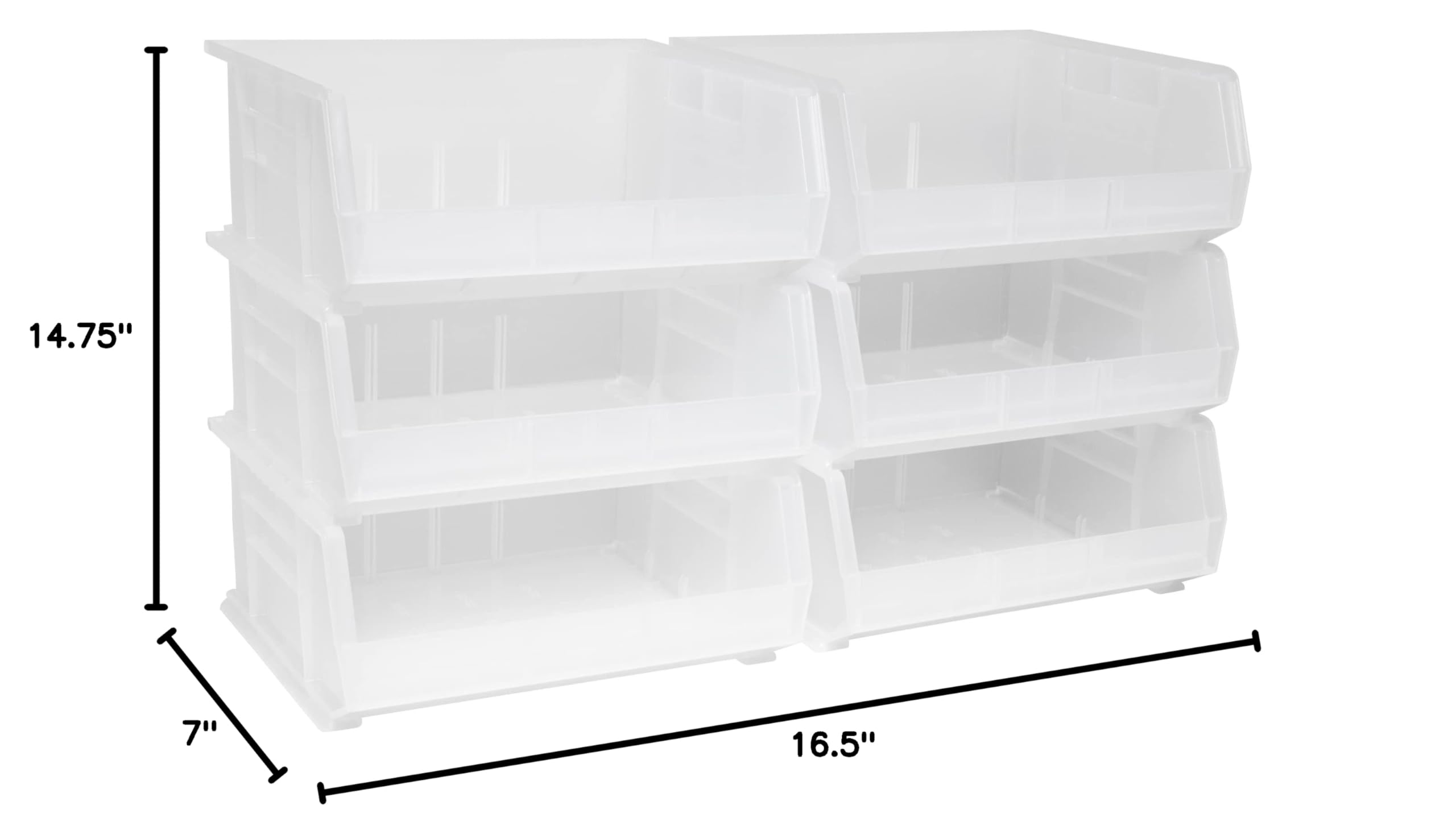 Akro-Mils 30250 AkroBins Clear Plastic Storage Bins - 15