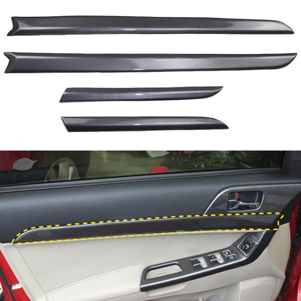 HIGH FLYING ABS Carbon Fiber Style Inner Door Decoration Strips for Mitsubishi Lancer 2008-2017 - 4pcs Car Interior Accessories - Upgrade Your Ride's Style & Protection for Daily Commute & Road Trips