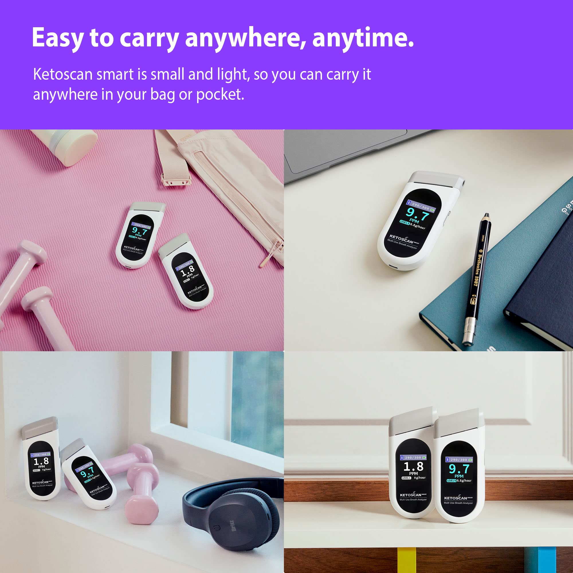KETOSCAN SMART Breath Ketone Meter - HSA/FSA Eligible Ketosis Monitor for Low Carb & Keto Diet | Track Fat Metabolism & Fitness Goals | Perfect for Weight Loss, Ketogenic Diet & Health Tracking