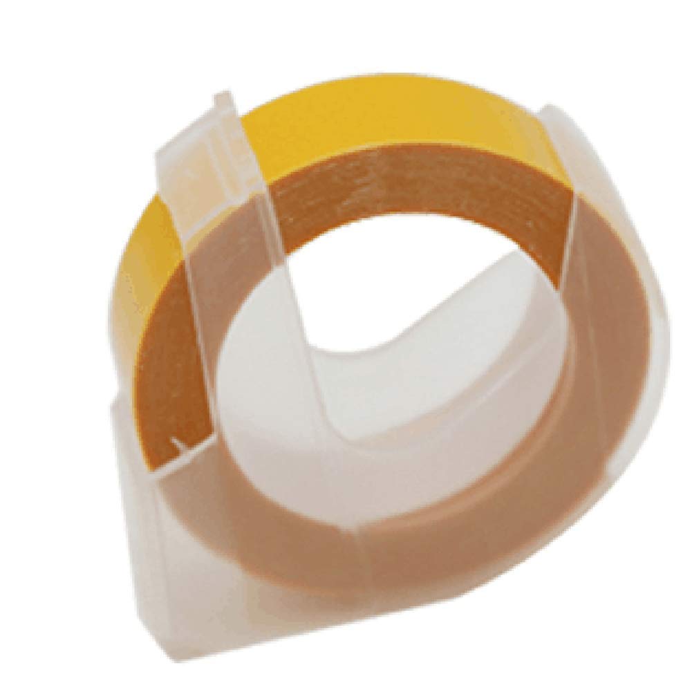 3D Embossing Tape 6MM for Dymo Label Maker 1540 & 1610 - White on Yellow Labeling Tape | Perfect for Office Filing, Shipping Labels & Organization