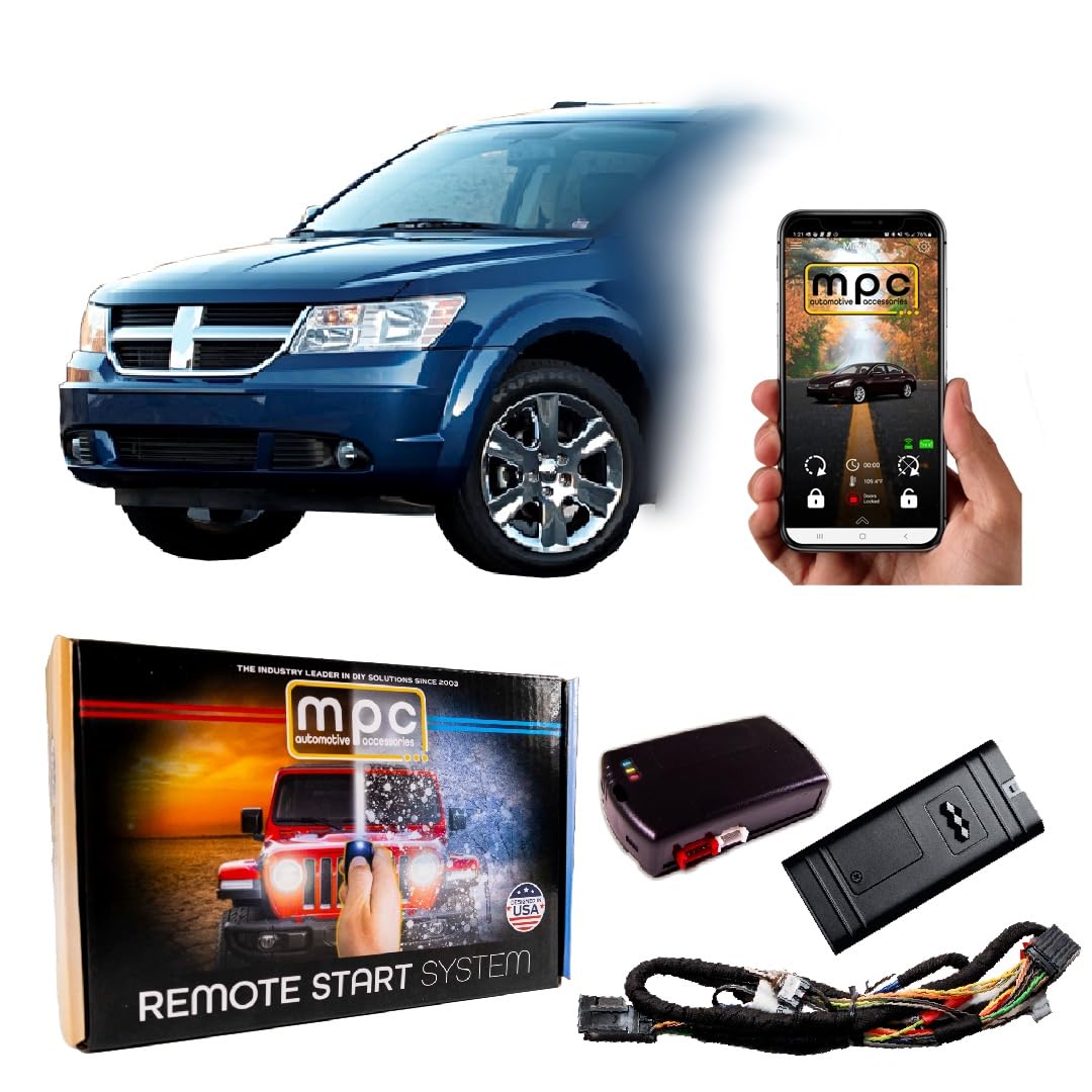 MPC Plug N Play Remote Car Starter with Smartphone Control for 2008-2010 Dodge Journey | Gas Engine | Key to Start | T-Harness Included | Factory Key Fob Activated (Press 3X to Start) - Perfect for Cold Winter Mornings & Convenient Remote Vehicle Warm-Up