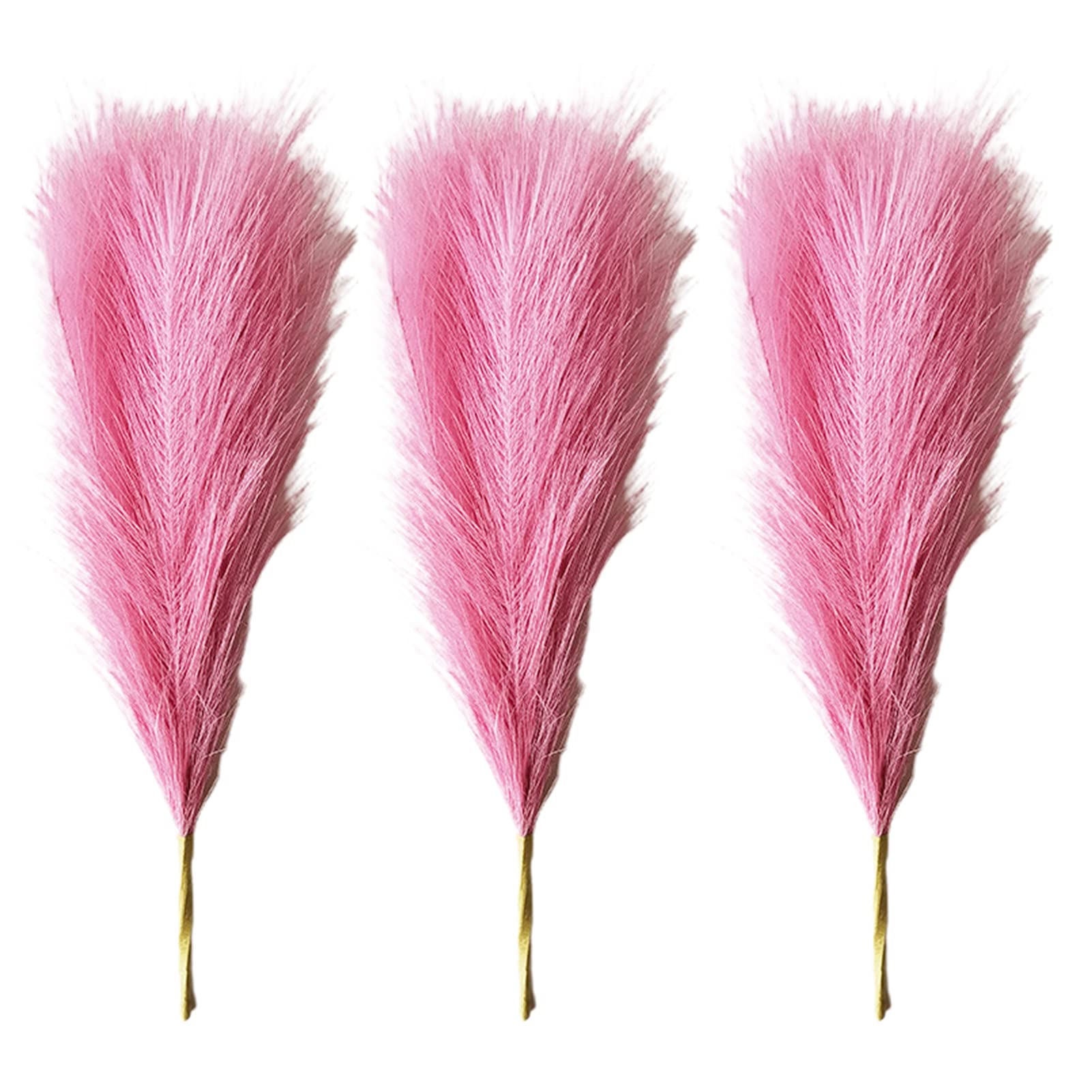 3Pcs/Bag Premium Artificial Pampas Grass - Realistic Faux Silk Flowers with 5 Forks, Anti-Fade Home Decor for Boho Wedding Centerpieces, Living Room, Bedroom & Office Decoration