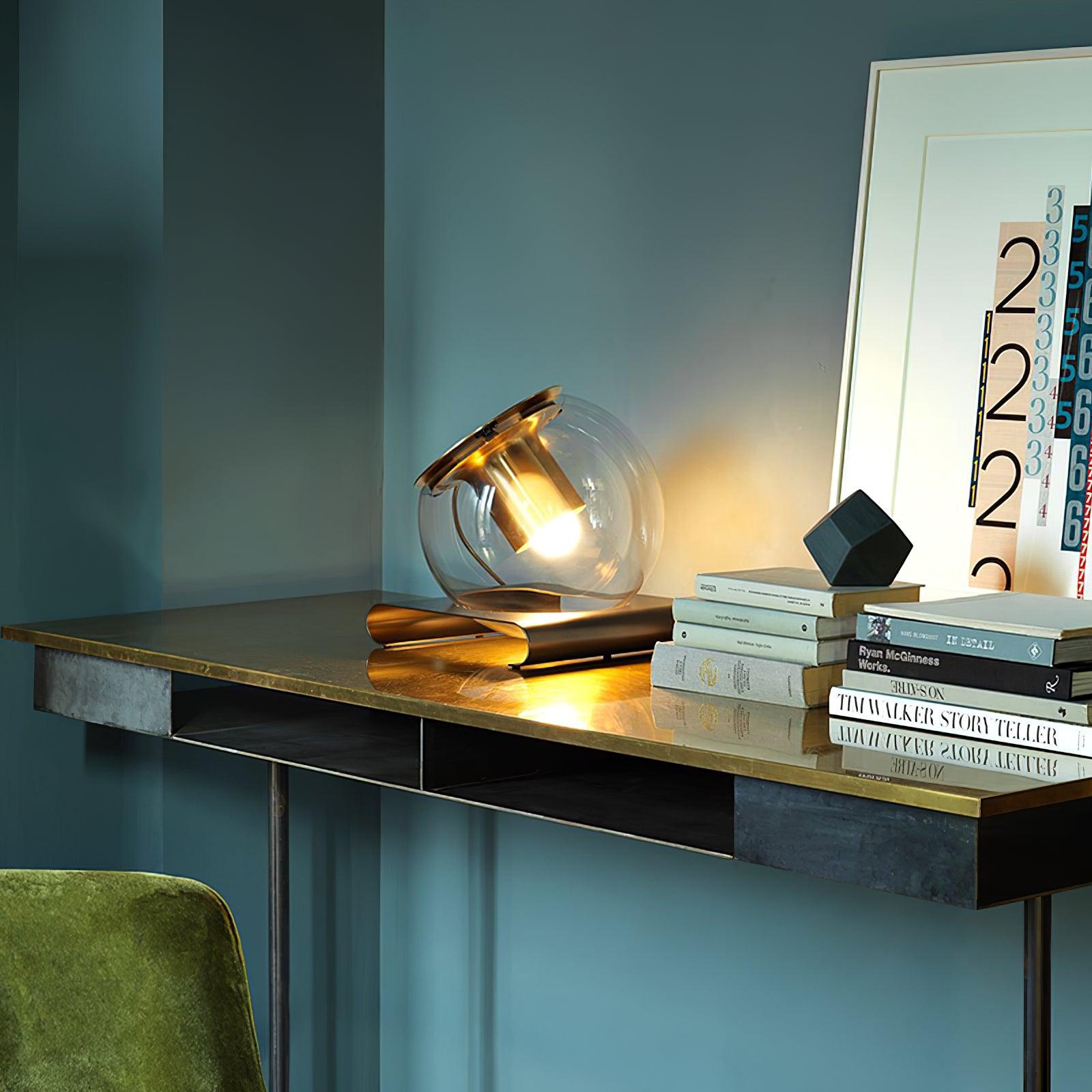 Anvia Modern Glass Table Lamp - Elegant Bedside Lighting for Bedroom, Living Room & Office - Perfect for Reading, Relaxing & Decor