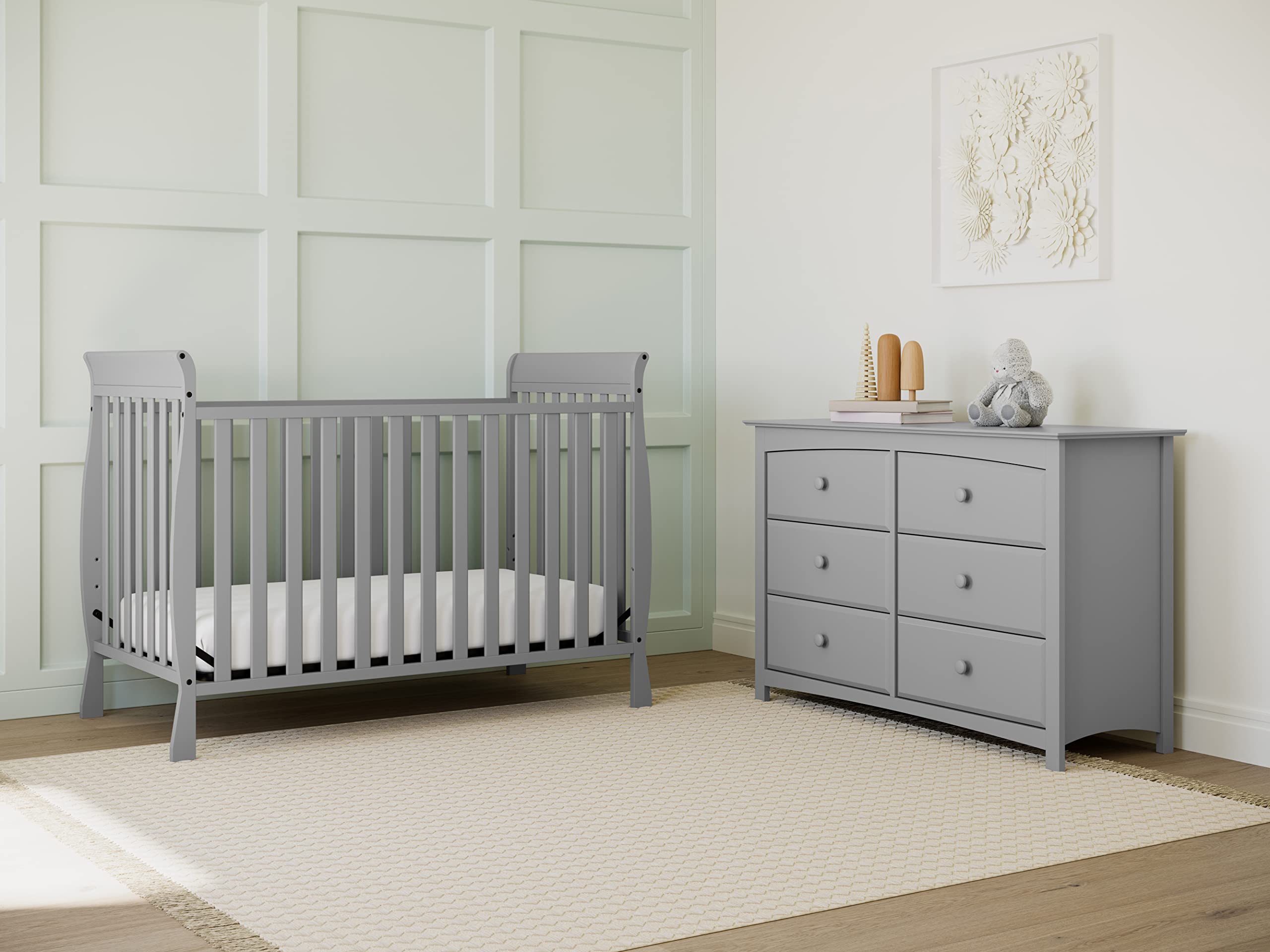 Storkcraft Kenton 6-Drawer Universal Dresser in Pebble Gray - Kids Bedroom Dresser, Nursery Storage Organizer, Children's Chest of Drawers with 6 Spacious Drawers | Perfect for Nursery Organization, Toddler Room Storage & Kids Bedroom Decor