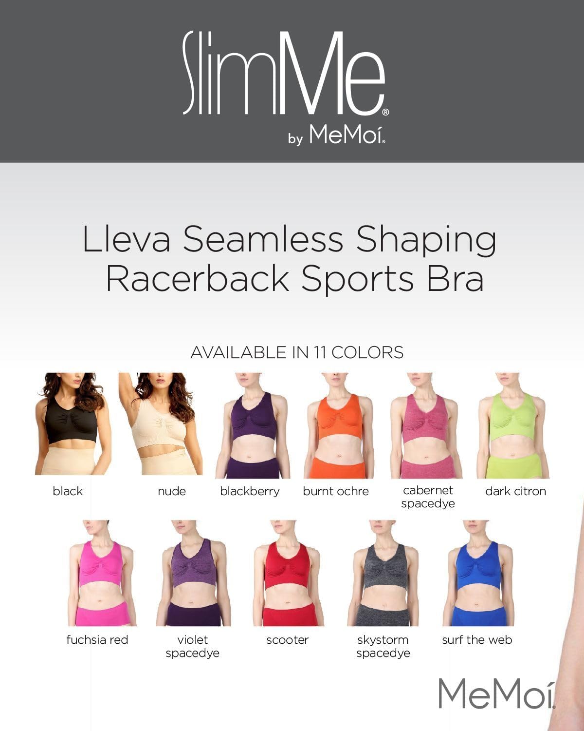 SlimMe Women's Racerback Seamless Sports Bra - Comfortable Compression Workout Bra for Running, Yoga & Gym - Sizes Small to 2X