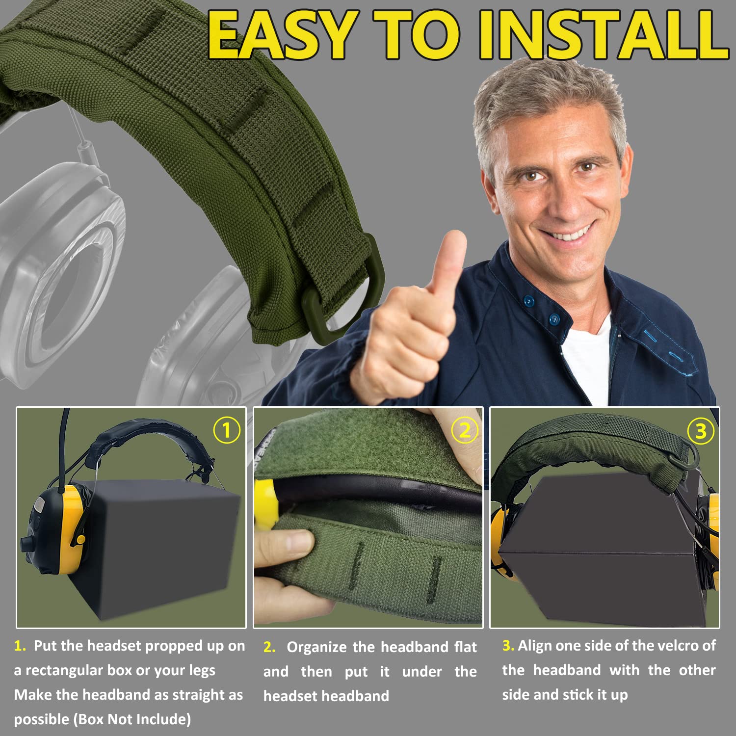 PROHEAR HC01 Tactical Advanced Earmuff Cover - Modular Design Fits 3M WorkTunes, Peltor, Howard Leight, Impact & Walkers Razor Headsets (Green) - Perfect for Shooting Ranges, Construction Sites & Outdoor Work Protection
