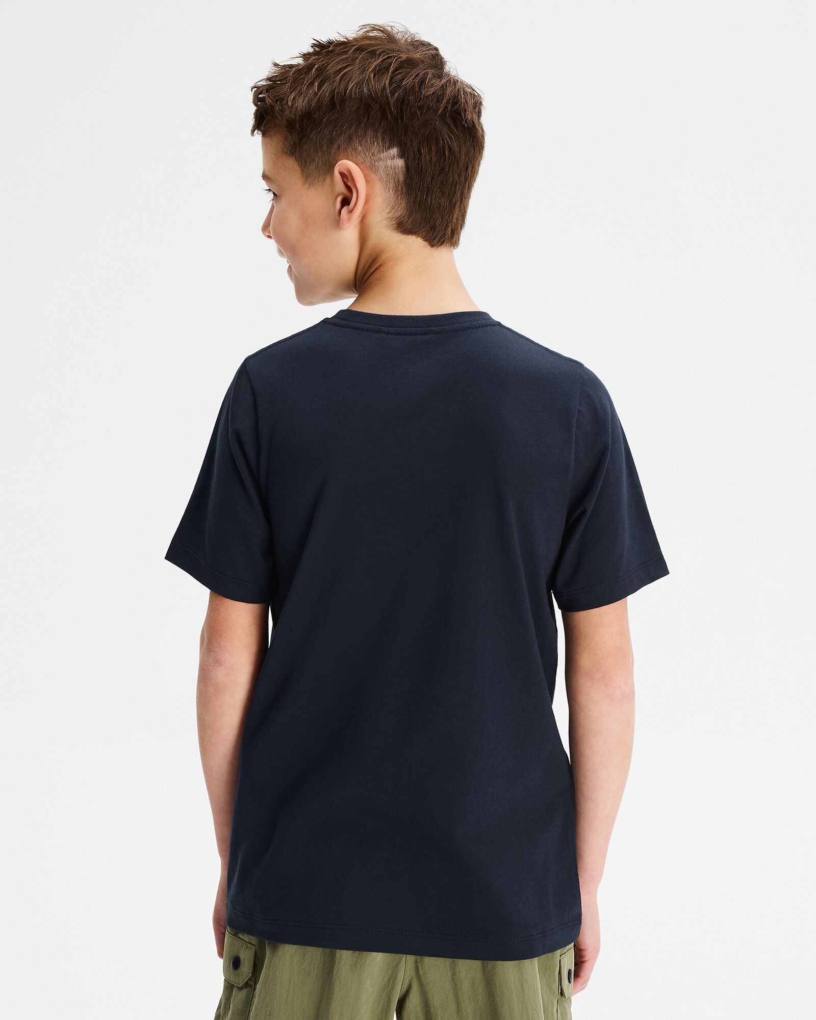 Vintage '70s Logo Boys' Organic Cotton T-Shirt - Pure Navy - Retro Graphic Tee for Casual Wear & Everyday Outfits