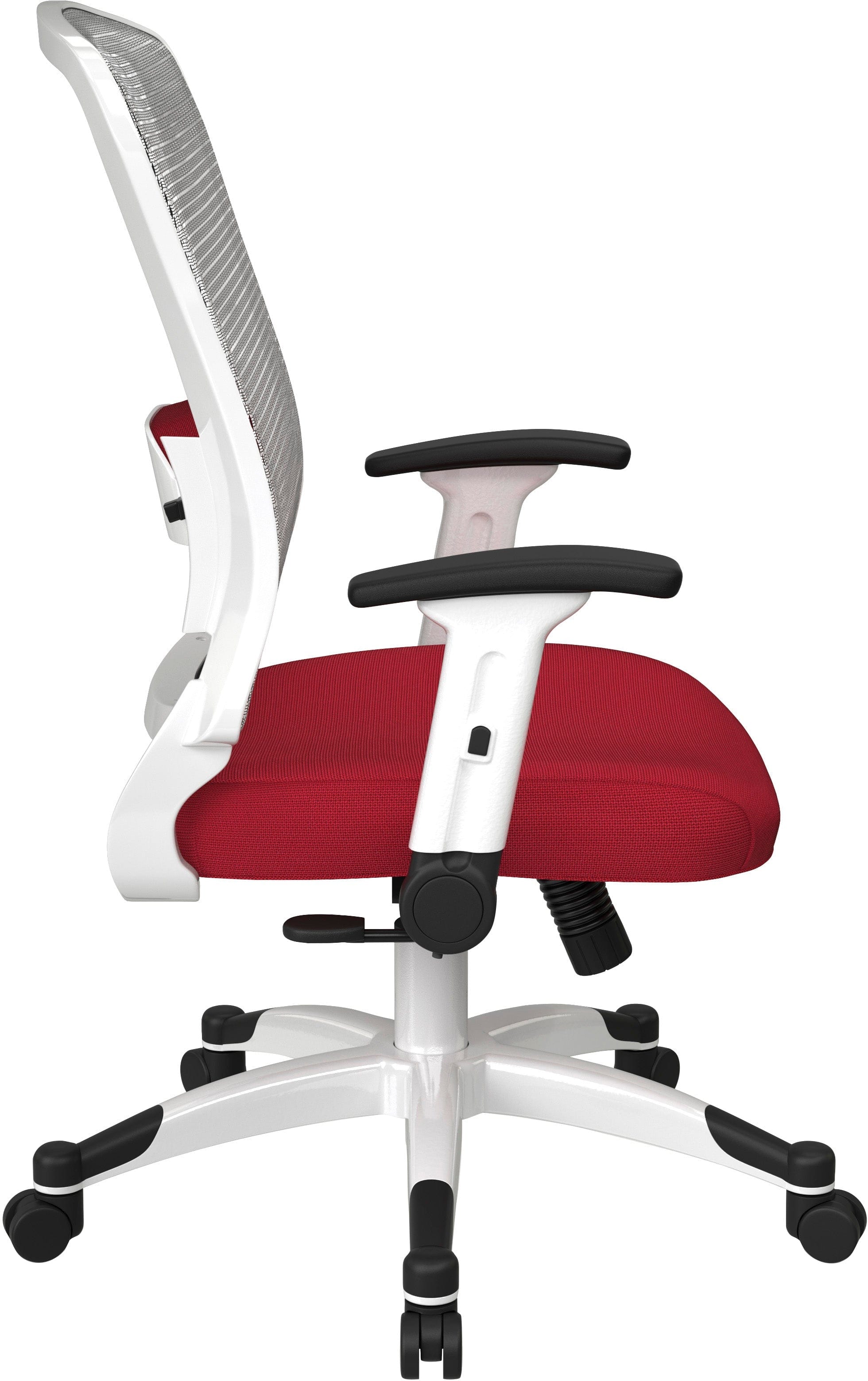 Office Star White Frame Managers Chair - Ergonomic Mesh Back, Adjustable Height, Fun Colors (317W W1C1F2W) - Perfect for Home Office, Conference Rooms & Executive Workspaces