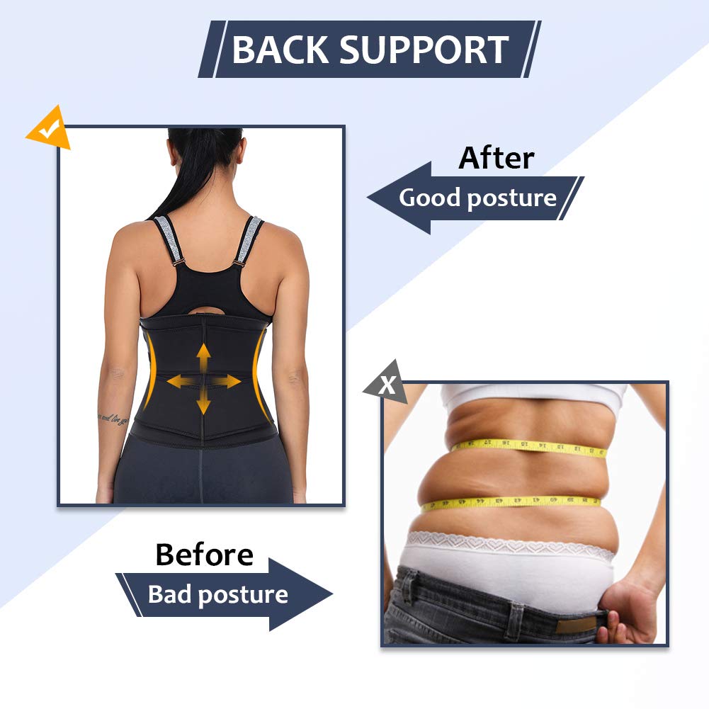 Women's High Compression Waist Trainer Corset - Neoprene Zipper & Velcro Waist Cincher for Weight Loss & Body Shaping - Black 4XL - Perfect for Postpartum Recovery, Workout & Everyday Slimming