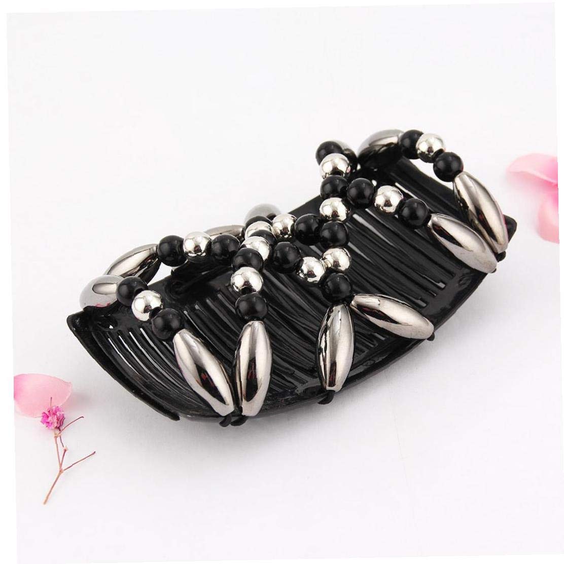 Magic Elastic Hair Clips for Women - Handmade Beaded Double Stretchy Hair Combs & Hair Accessories for Girls | Perfect for Updos, Ponytails & Everyday Styling