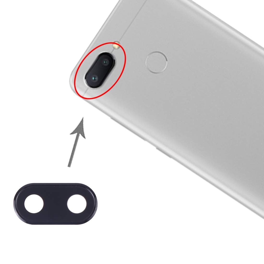 10 PCS High-Quality Camera Lens Cover Replacement for Xiaomi Redmi 6A - Perfect for DIY Phone Repair and Lens Protection