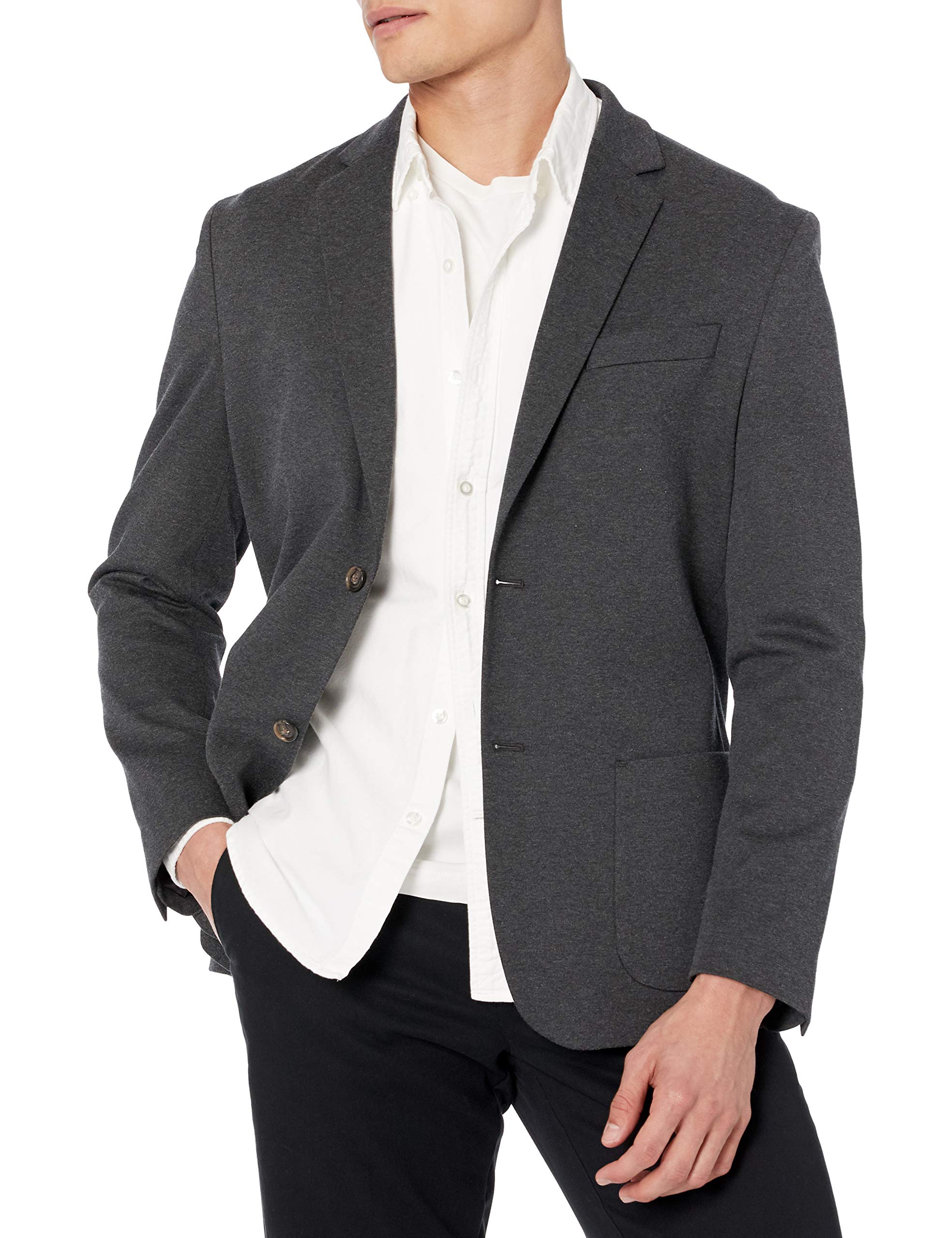 Amazon Essentials Men's Slim Fit Unlined Knit Blazer - Lightweight Stretch Comfort Sport Coat for Business Casual, Office & Wedding Events