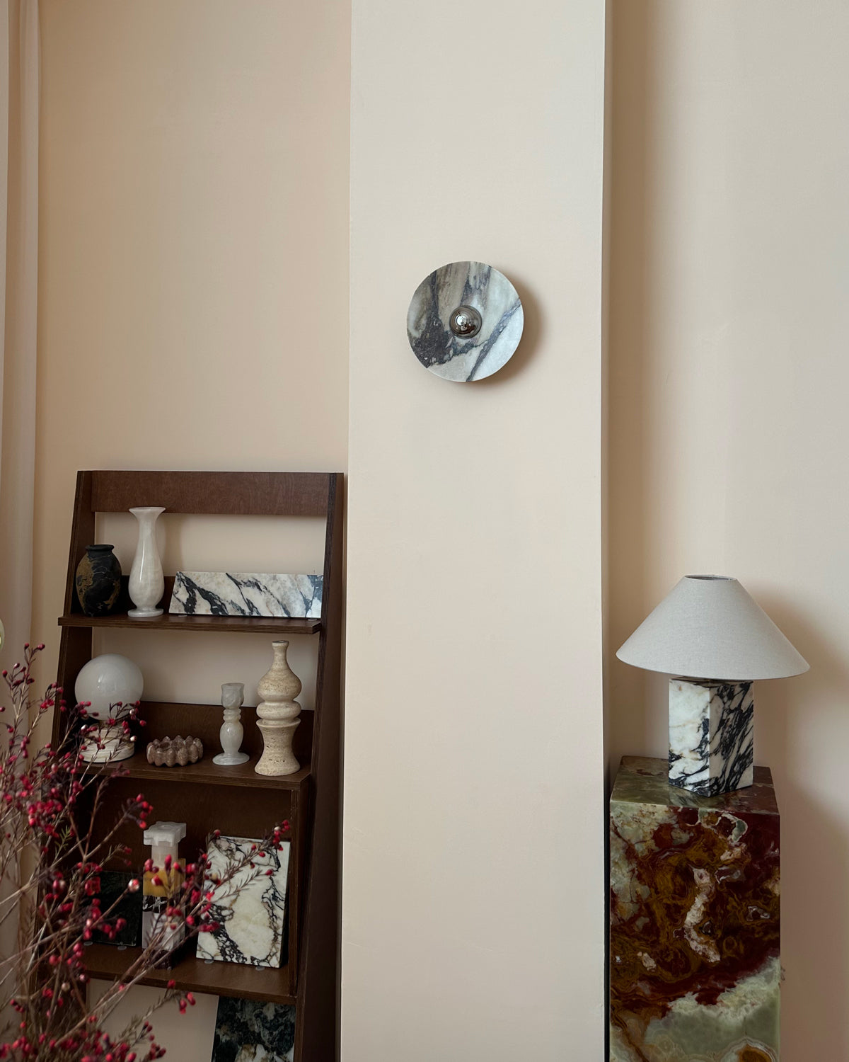 Calacatta Marble Wall Sconce Light - Modern Gold Finish Bathroom Vanity Lighting for Bedroom, Hallway & Living Room Decor