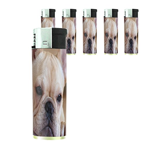 French Bulldog Lighter Set - 5 Pack of Stylish Lighters for Smoking, BBQ, Camping & Outdoor Activities
