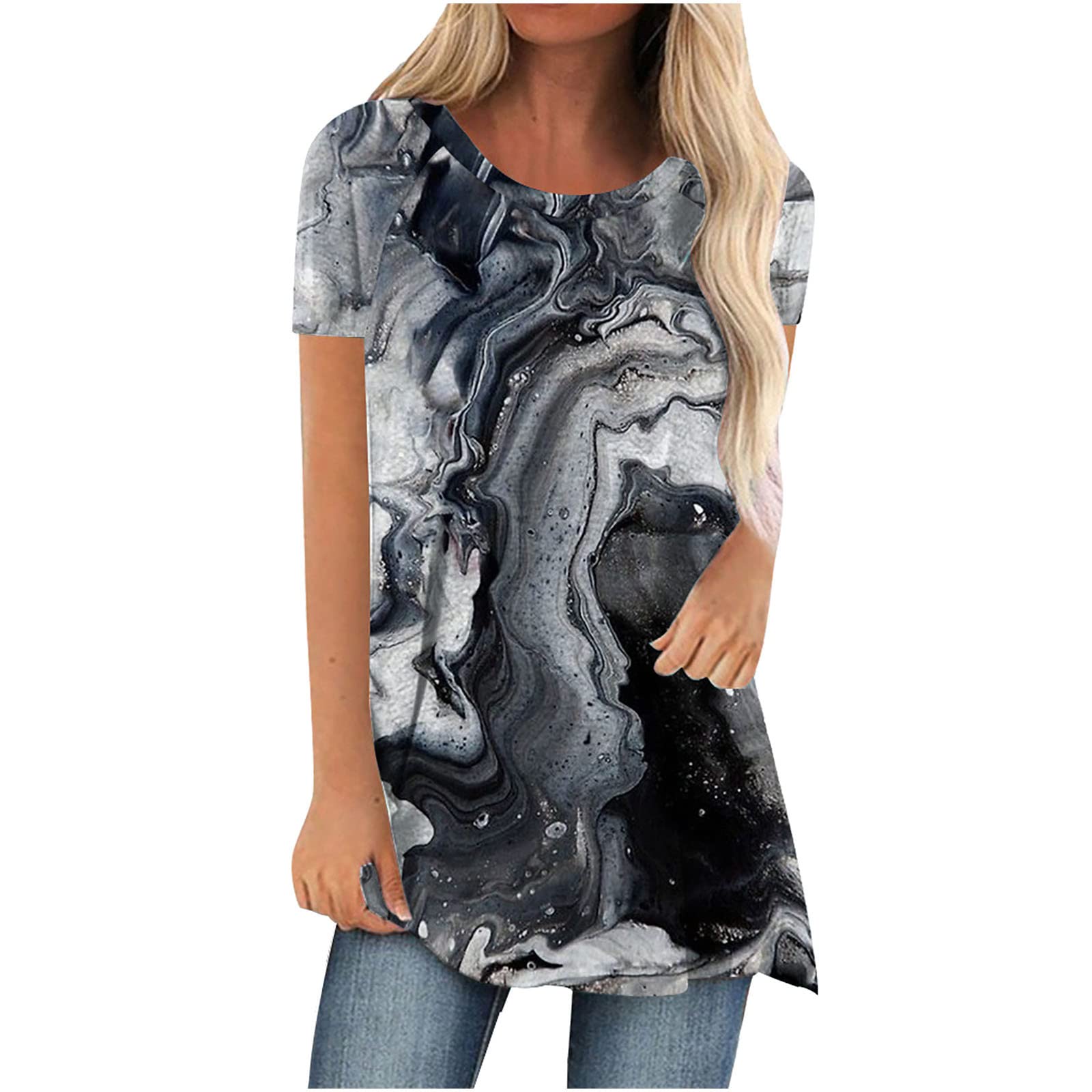 Women's Casual Summer T-Shirts - Sexy Printed Short Sleeve Blouses for Teens & Women | Vintage Style Tops for Beach, Party & Everyday Wear