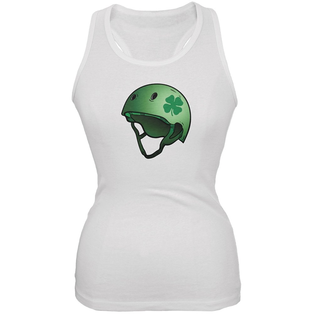 Irish Clover Roller Derby Helmet - White Junior Size for Girls - Protective Sports Gear for Roller Skating, Skateboarding & Inline Skating Safety