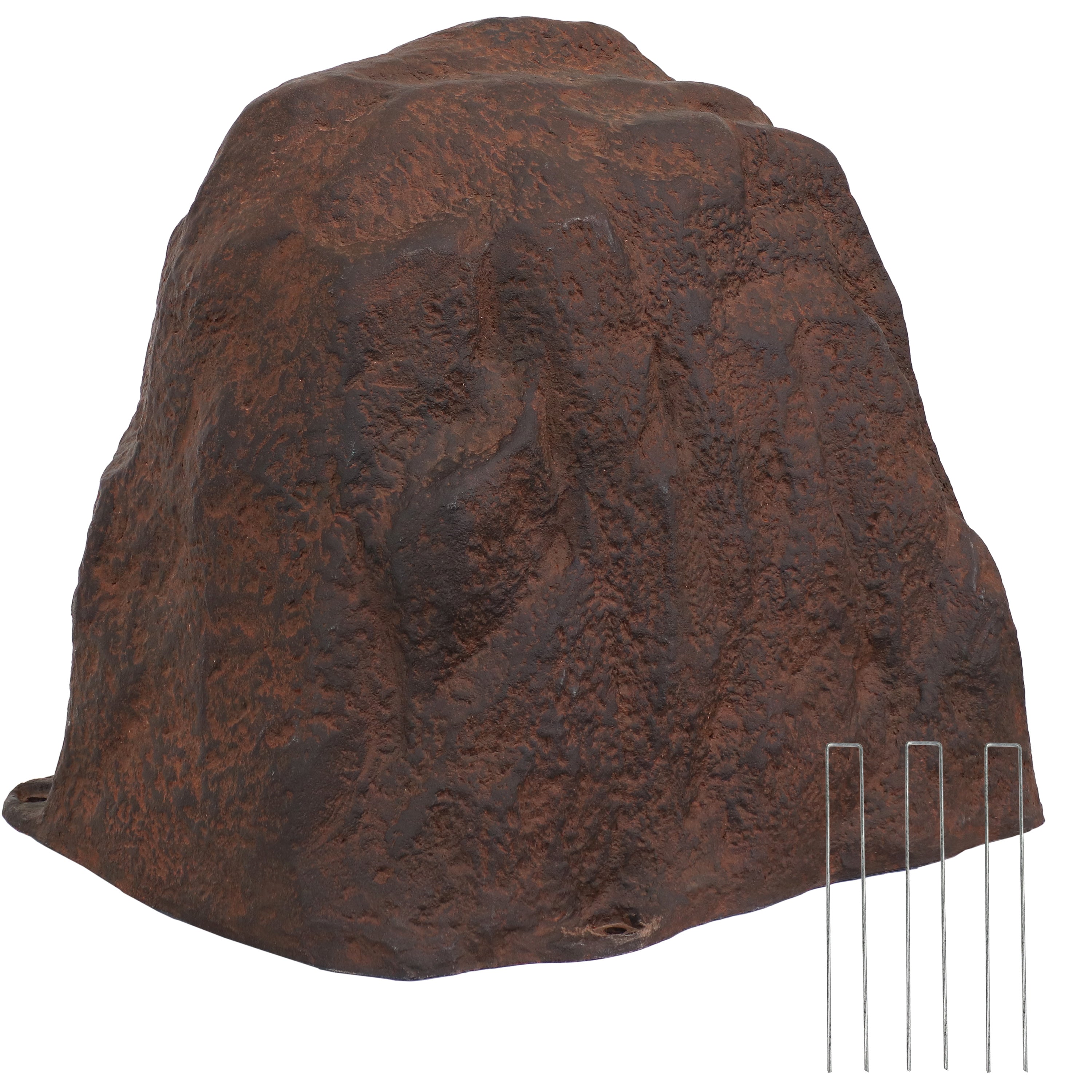 Sunnydaze Polyresin Landscape Rock Cover with Stakes - Decorative Yard Rock Cover for Outdoor Garden, Lawn, and Patio - Weatherproof and UV Resistant - Perfect for Hiding Utility Boxes, Cables, and Unsightly Areas