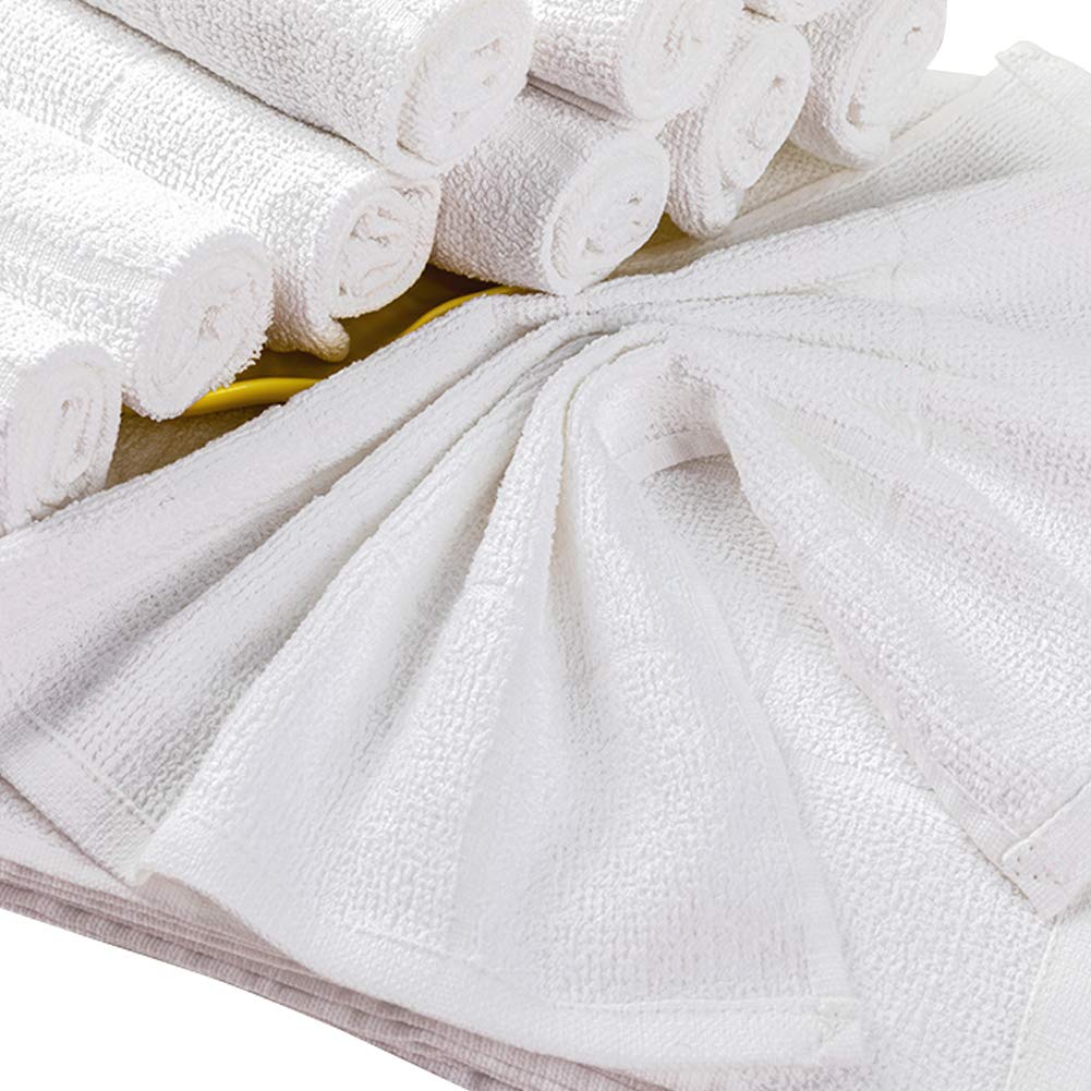 Glynniss 100% Cotton Dishcloths - Super Absorbent Kitchen Dish Rags (11x11 Inches, 24 Pack, White) for Washing Dishes, Cleaning Countertops & Household Chores - Perfect for Daily Kitchen Use & Dish Drying