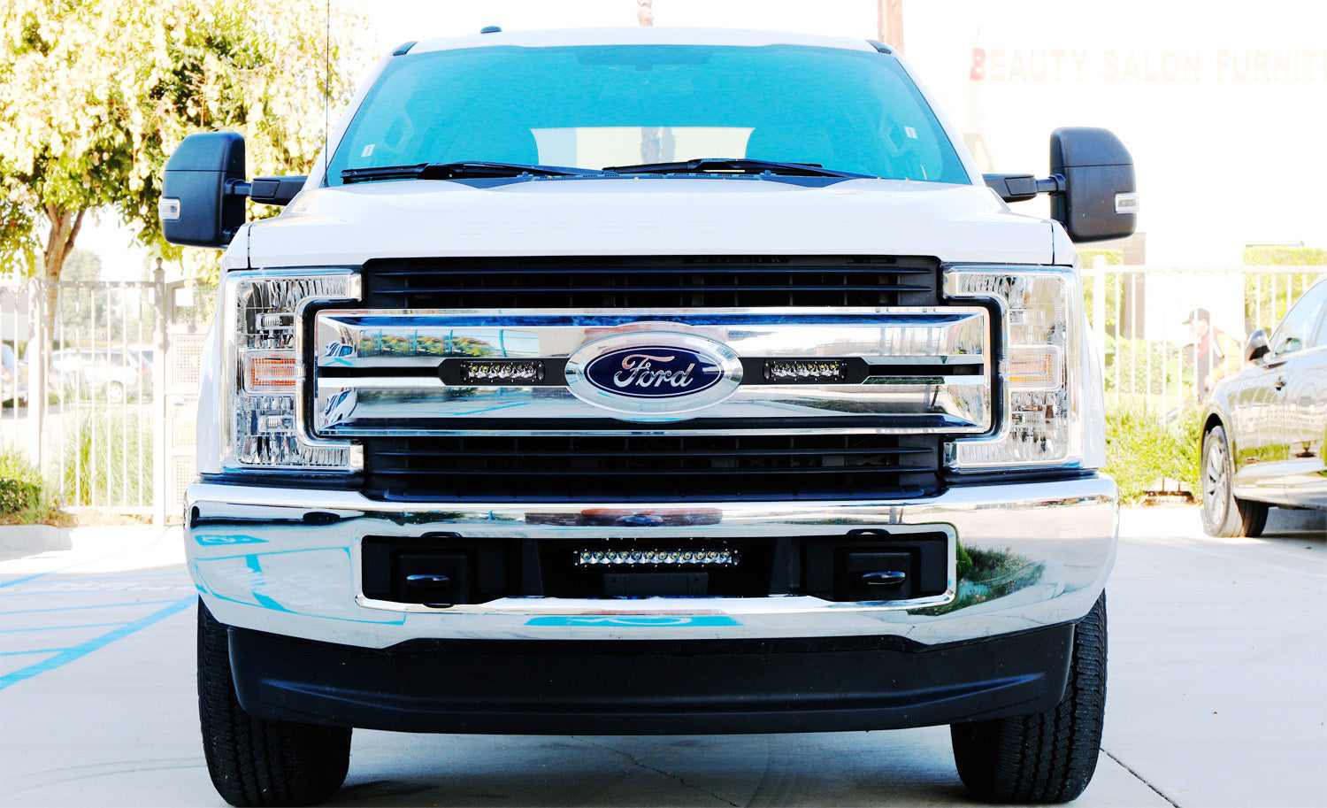 30W CREE LED Light Bars with Front Grille Bracket & Wiring Kit - Compatible with 2017-2019 Ford F250 F350 Super Duty - Off-Road, Truck, Jeep Lighting Upgrade for Night Driving & Adventure