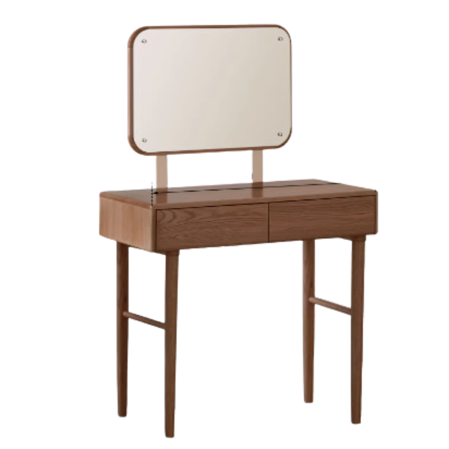 Modern Oak Solid Wood Retractable Dressing Table - Space-Saving Vanity for Bedroom, Bathroom & Small Apartments