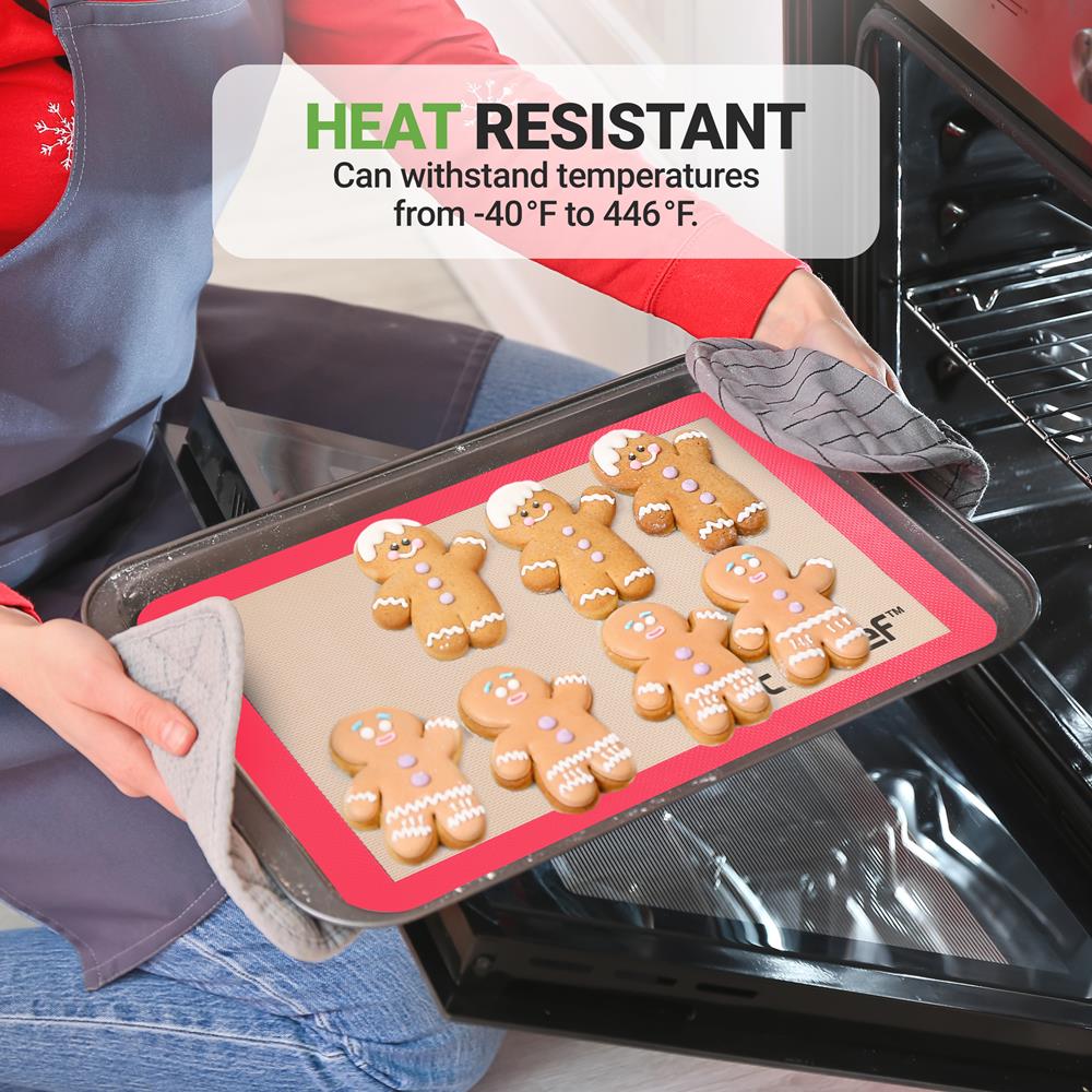 Non-Stick Silicone Baking Mat - Reusable Parchment Paper Alternative for Cookies, Pastries & Bread - Perfect for Baking, Roasting & Food Prep