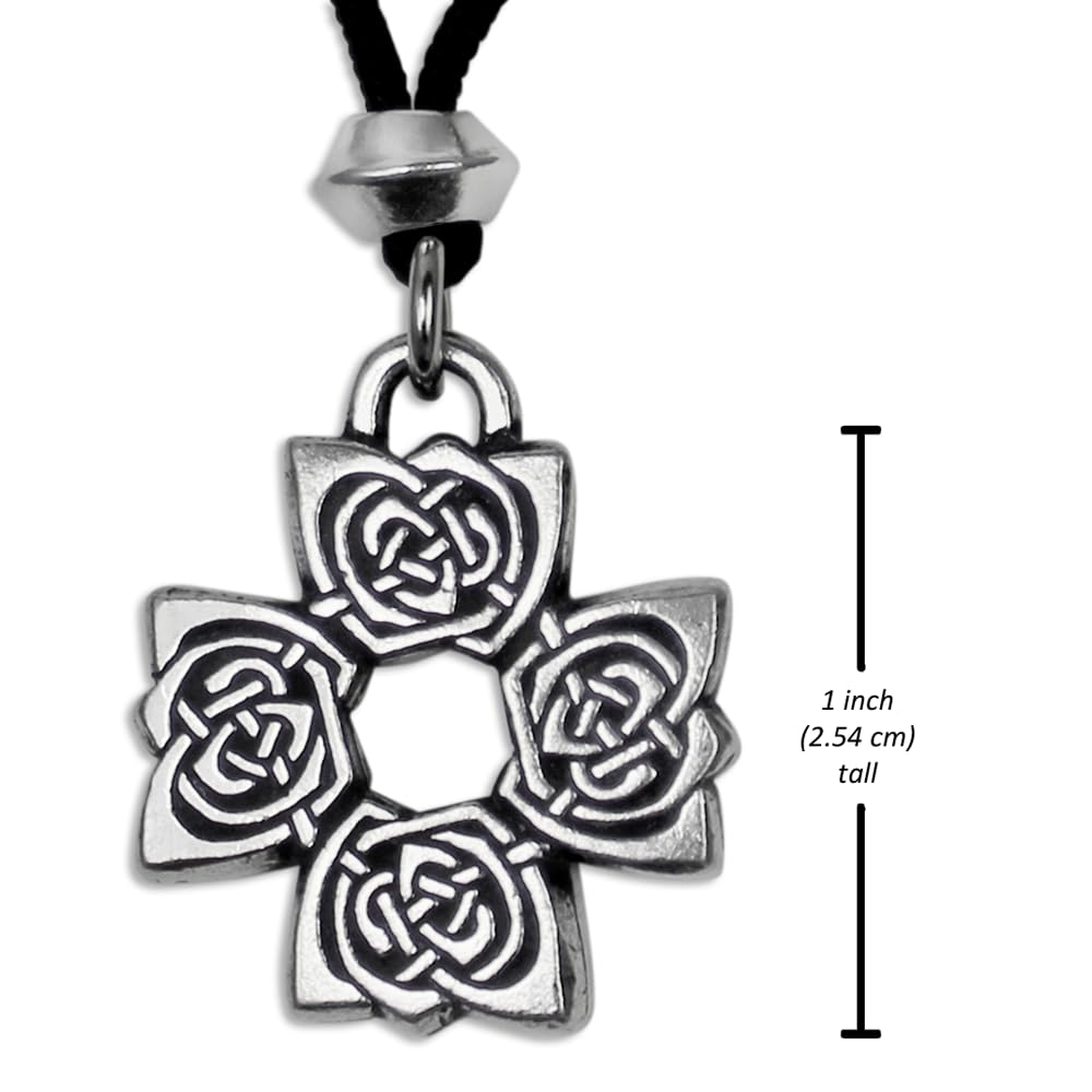 Celtic Knotwork Rose Cross Necklace - Elegant Silver Pendant for Women, Gift for Her, Perfect for Weddings, Anniversaries & Spiritual Occasions