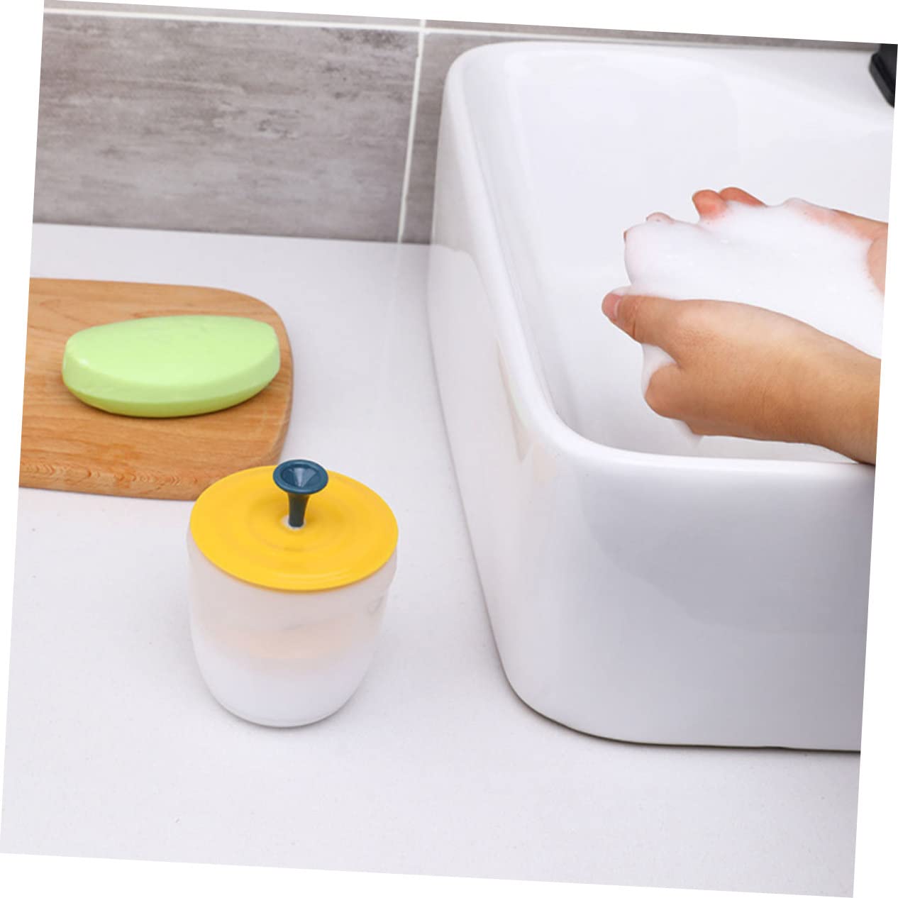 CANIGHT Facial Bubbler Set - 4pc Travel Portable Foaming Cup for Face Wash | PP Material Bubble Maker Bottle | Perfect for Skincare Routine, Travel & Spa Use