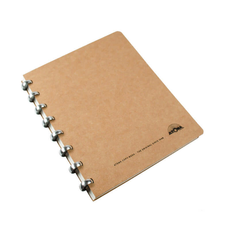 Atoma Refillable Notebook with Texon Cover - Brown, 165 x 210mm | Disc Bound System for Office, School & Creative Journaling