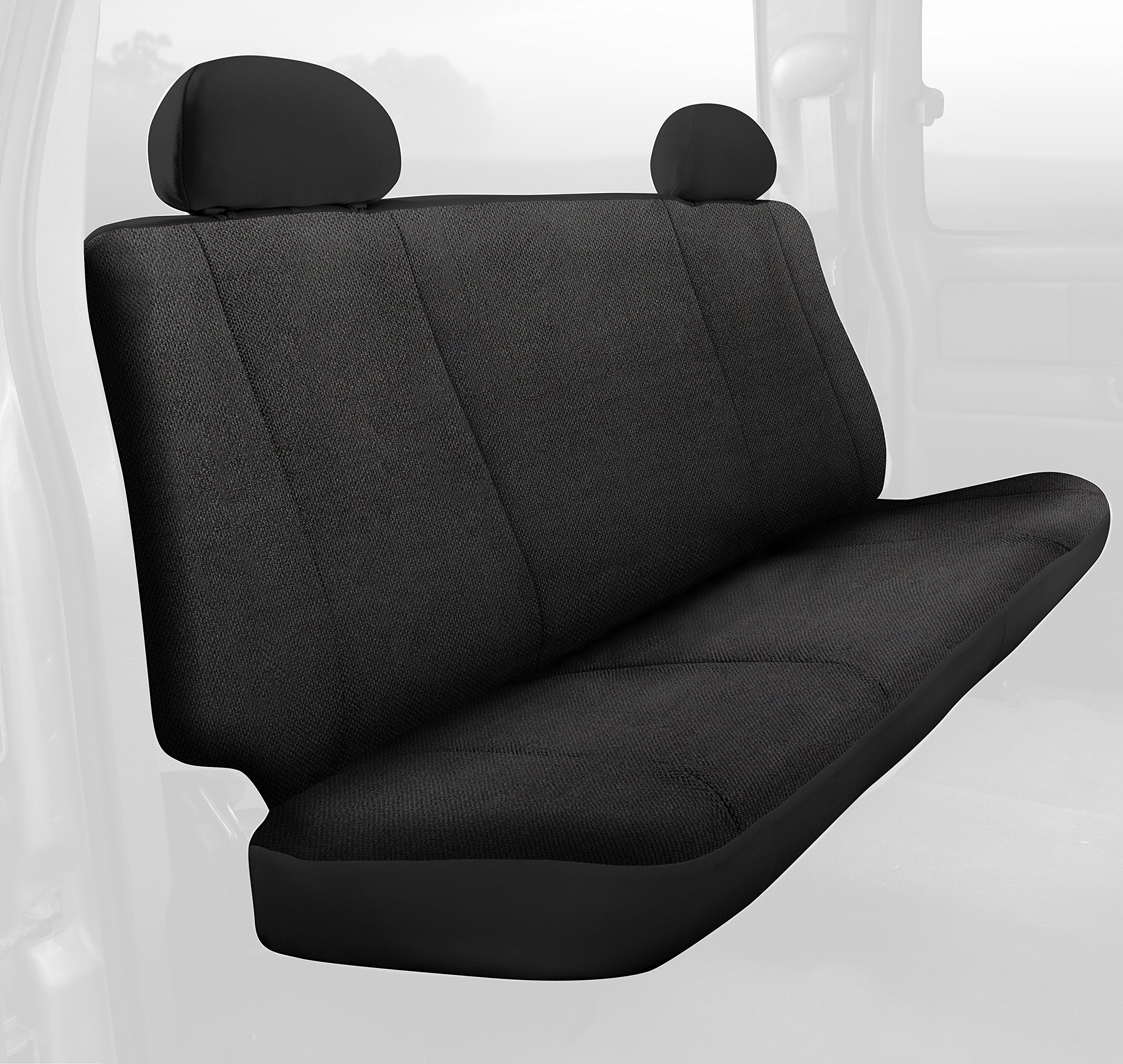 Fia TRS42-7 BLACK TRS40 Solid Wrangler Solid Black Seat Cover for Jeep Wrangler (Rear Split Seat 60/40, Saddle Blanket Style) - Durable Protection for Off-Roading & Daily Commute