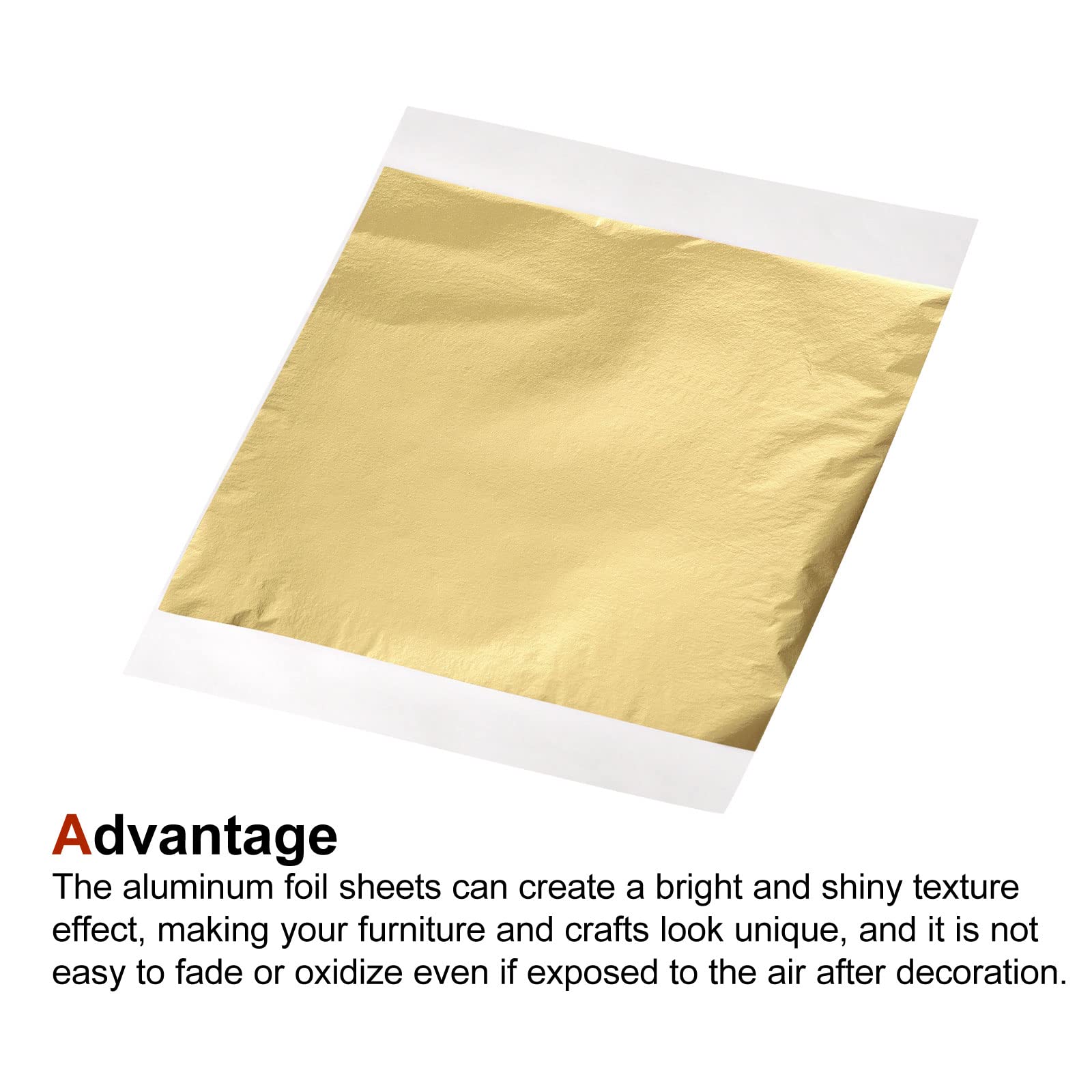 Premium Gold Leaf Foil Sheets for Art & Craft - 5.3 x 5.1 Inch (Pack of 100) - Perfect for Gilding, Painting, Sculpture & DIY Home Decor Projects