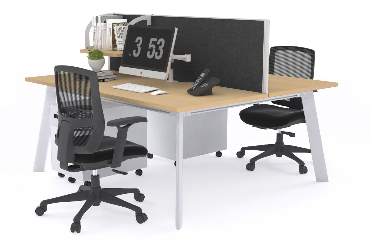 2-Person Workstation with White Frame - 1200L x 700W Dimensions - Perfect for Office, Home Office, and Collaborative Workspaces